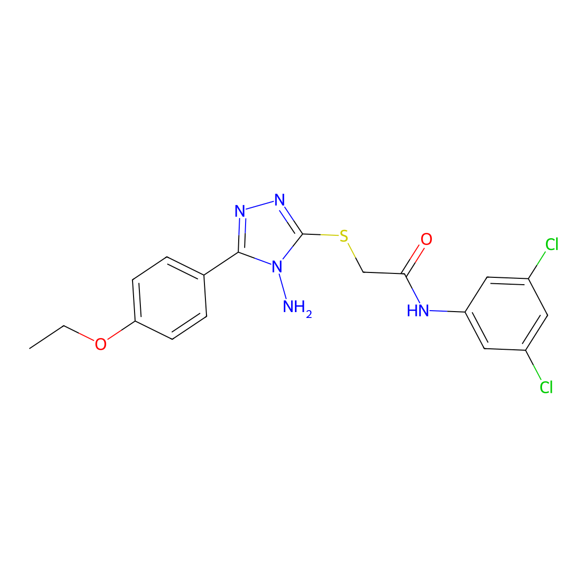 2-[4-amino-5-(4-ethoxyphenyl)(1,2,4-triazol-3-ylthio)]-N-(3,5-dichlorophenyl)a cetamide molecular structure, CAS 578762-66-0