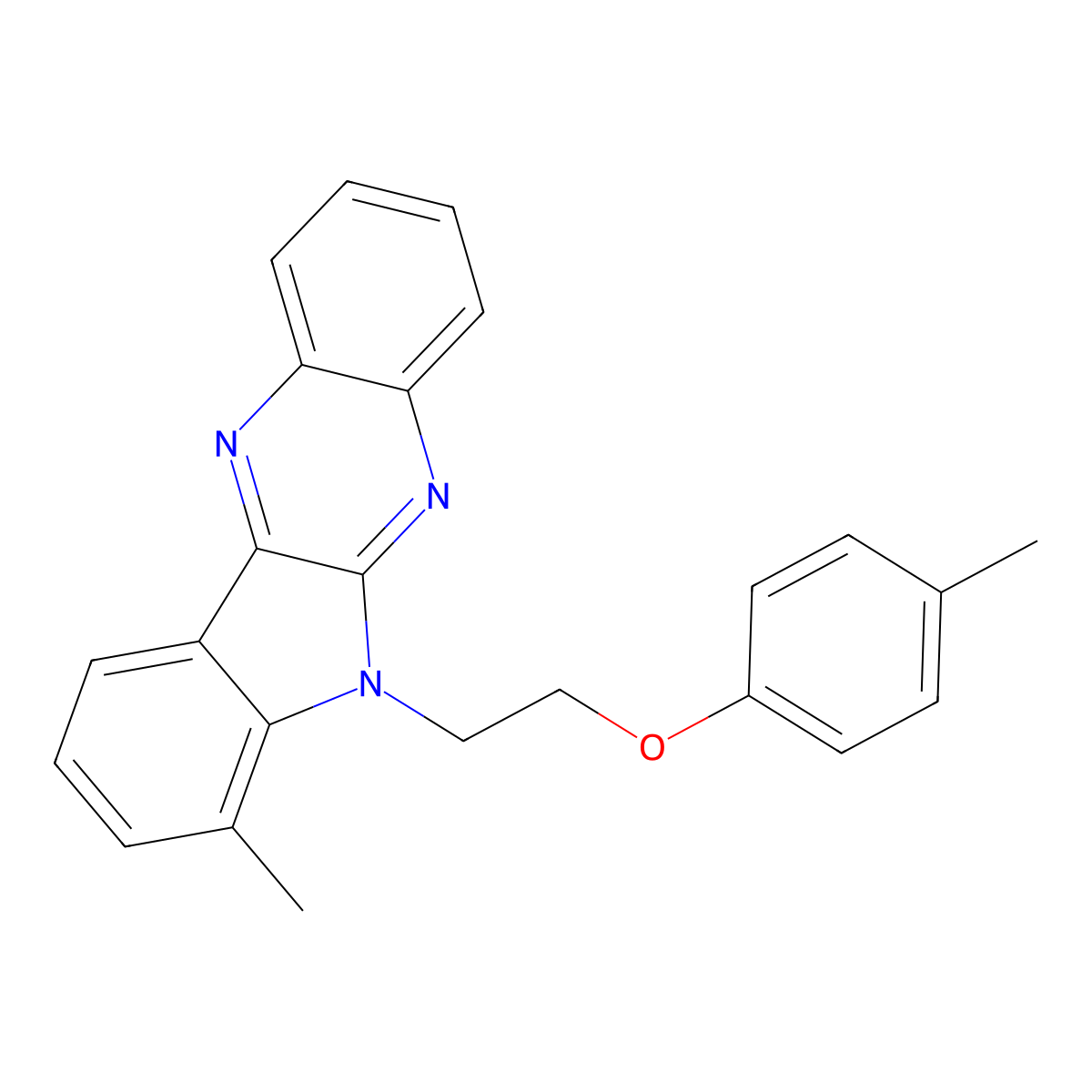 7-methyl-6-[2-(4-methylphenoxy)ethyl]-6H-indolo[2,3-b]quinoxaline molecular structure, CAS 578762-92-2