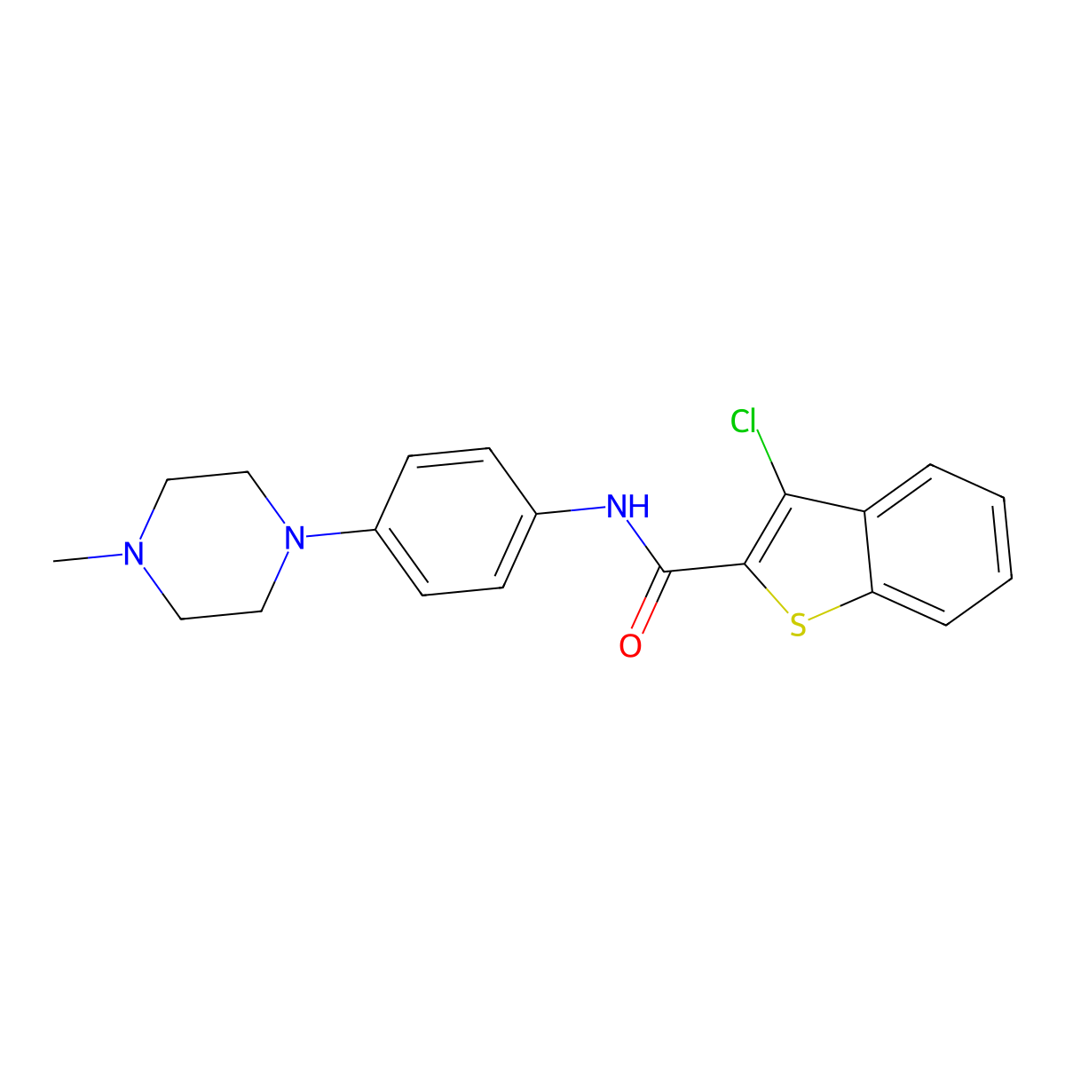 3-chloro-N-[4-(4-methylpiperazin-1-yl)phenyl]-1-benzothiophene-2-carboxamide molecular structure, CAS 578762-98-8