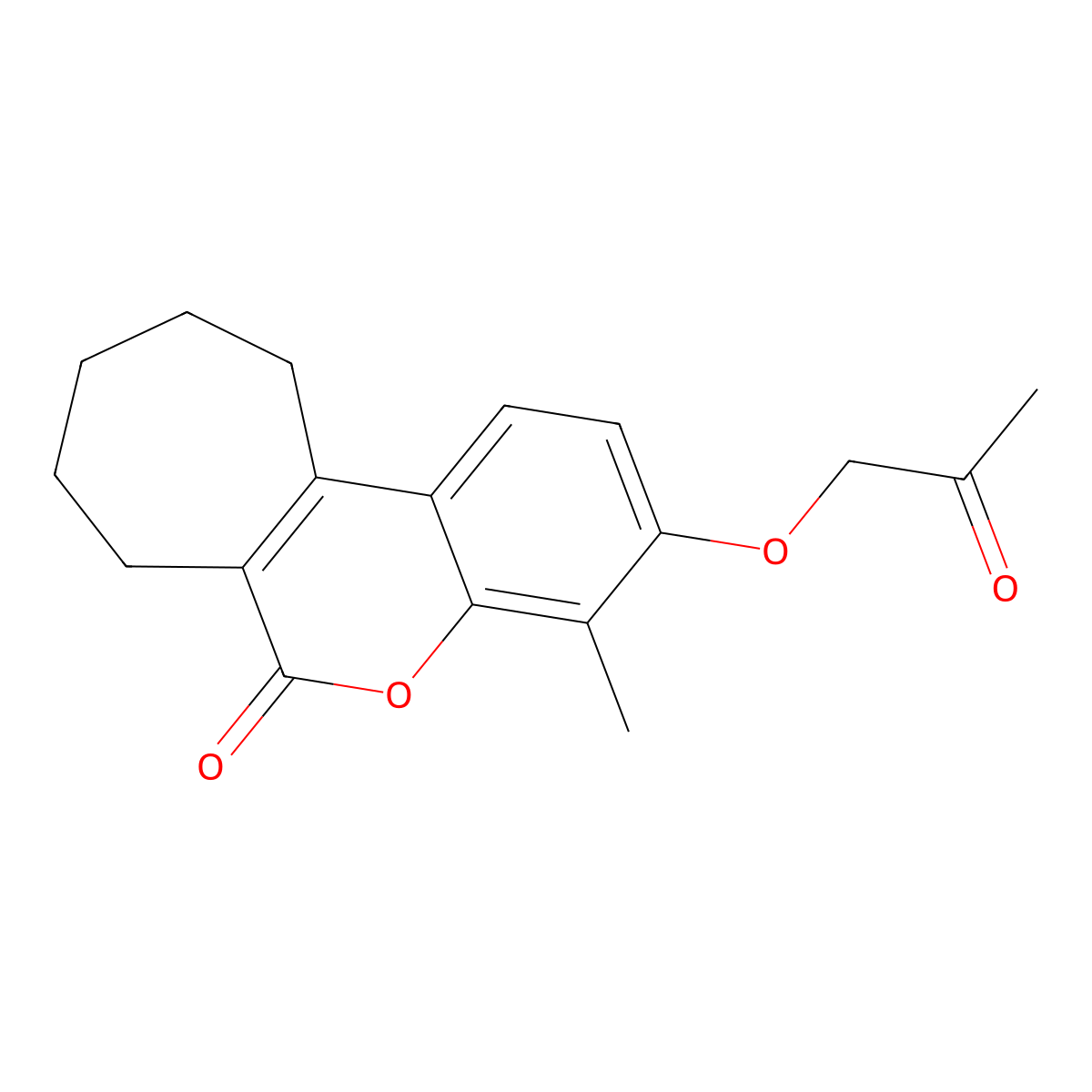 4-methyl-3-(2-oxopropoxy)-8,9,10,11-tetrahydrocyclohepta[c]chromen-6(7H)-one molecular structure, CAS 578763-29-8