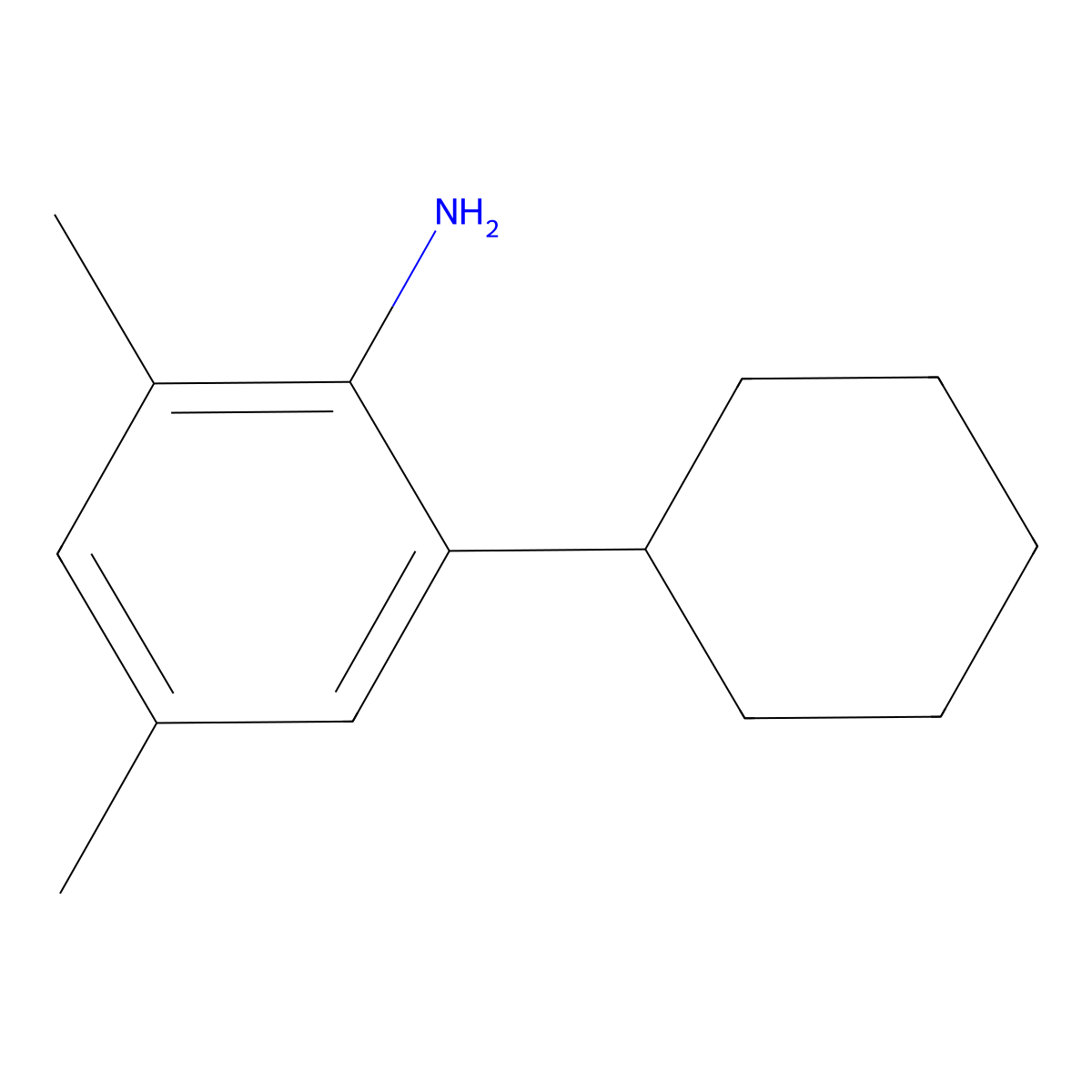 2-Cyclohexyl-4,6-dimethylaniline molecular structure, CAS 578765-77-2