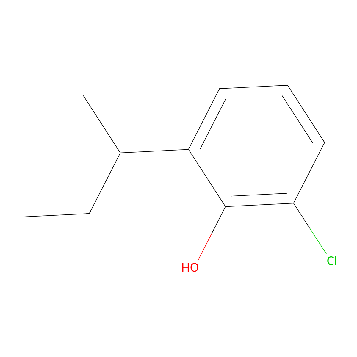2-Chloro-6-(1-methylpropyl)phenol molecular structure, CAS 57883-03-1