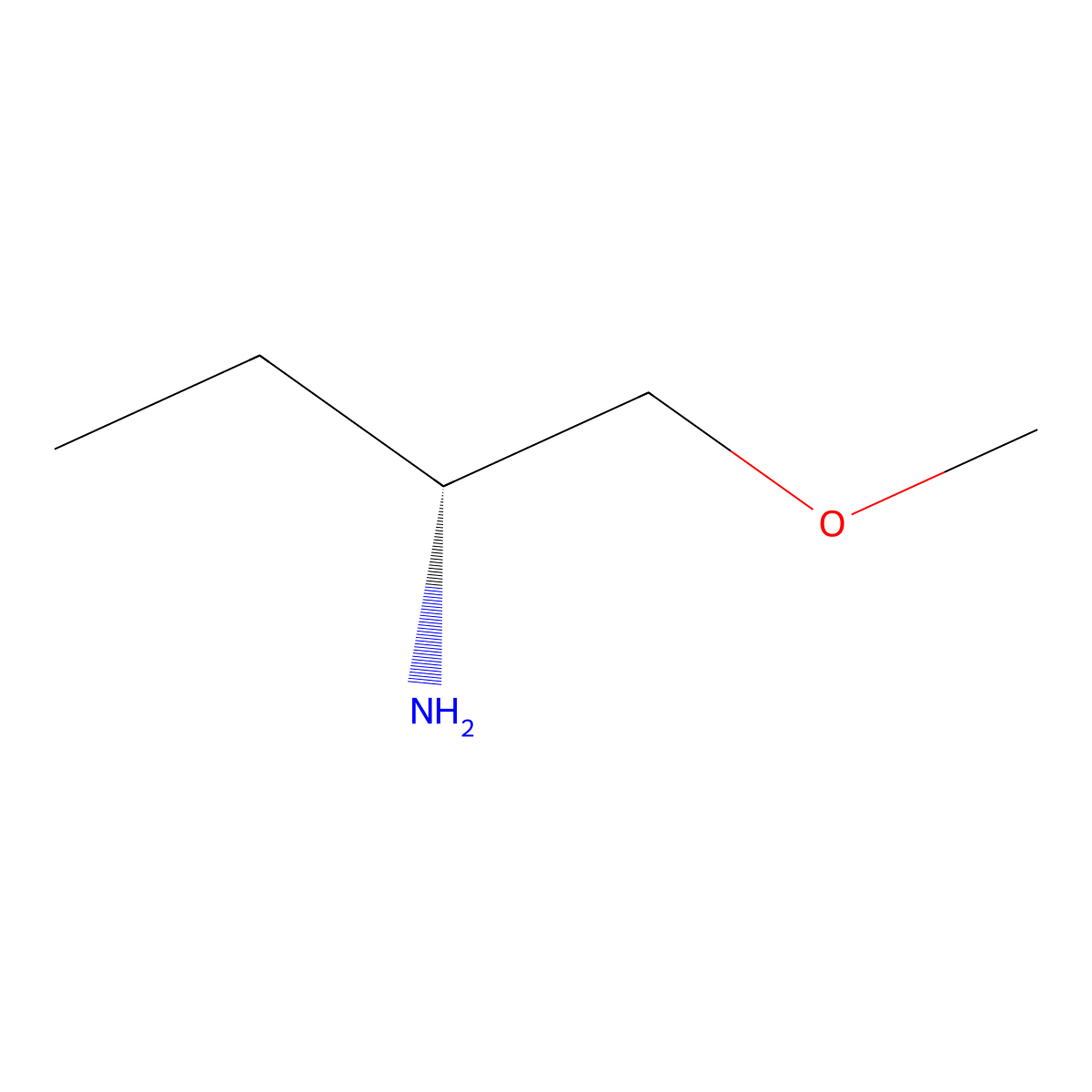 2-Butanamine, 1-methoxy-, (2R)- molecular structure, CAS 57883-06-4