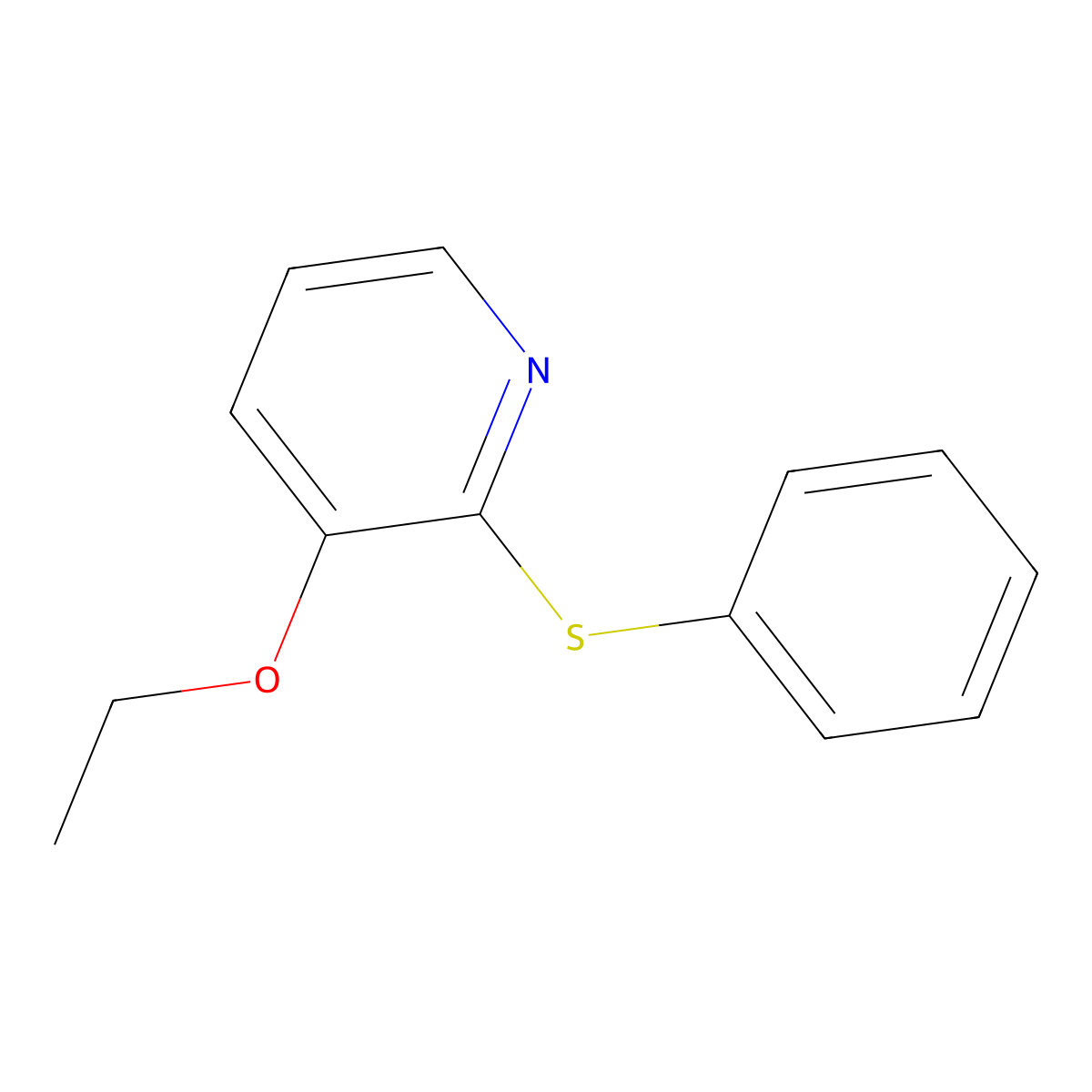 Ethyl 2-(phenylsulfanyl)pyridin-3-yl ether molecular structure, CAS 57883-19-9