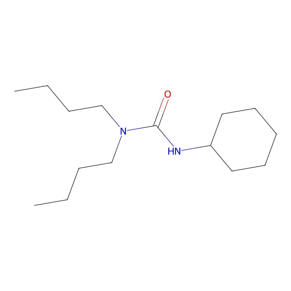 3-Cyclohexyl-1,1-dibutylurea molecular structure, CAS 57883-86-0