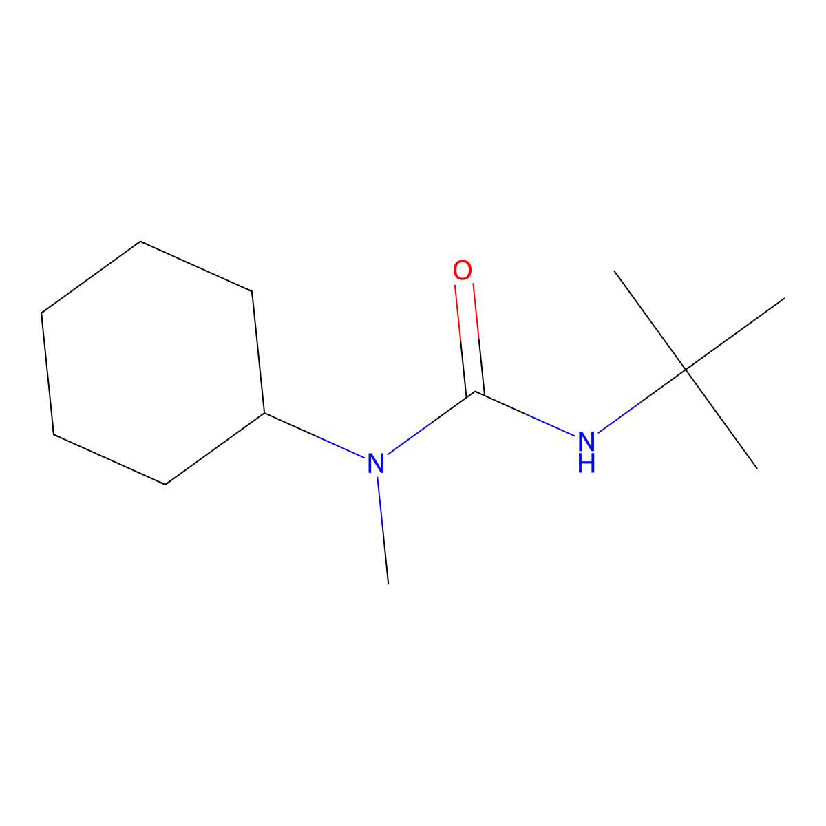 3-Tert-butyl-1-cyclohexyl-1-methylurea molecular structure, CAS 57883-97-3