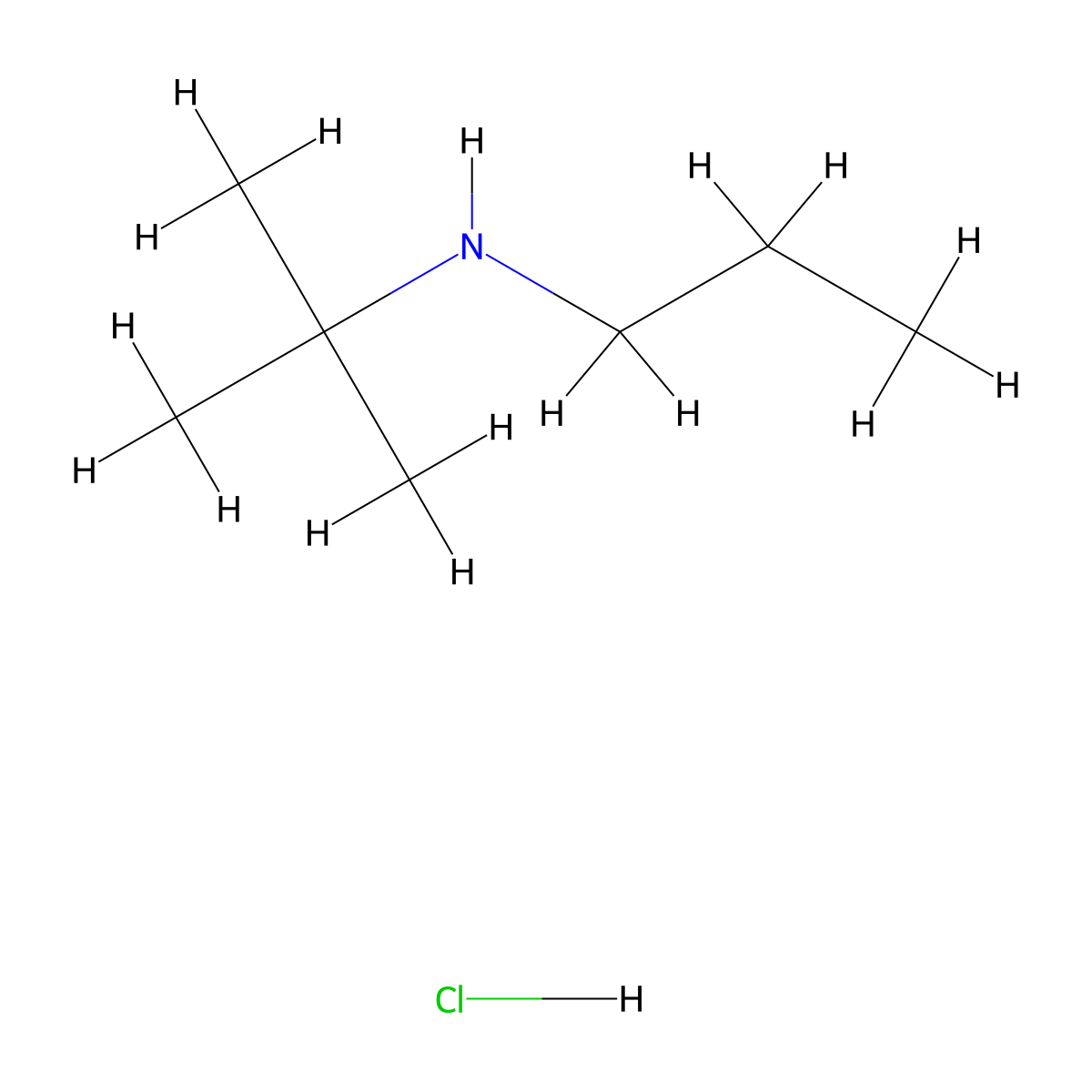 Tert-butyl(propyl)amine hydrochloride molecular structure, CAS 57885-83-3