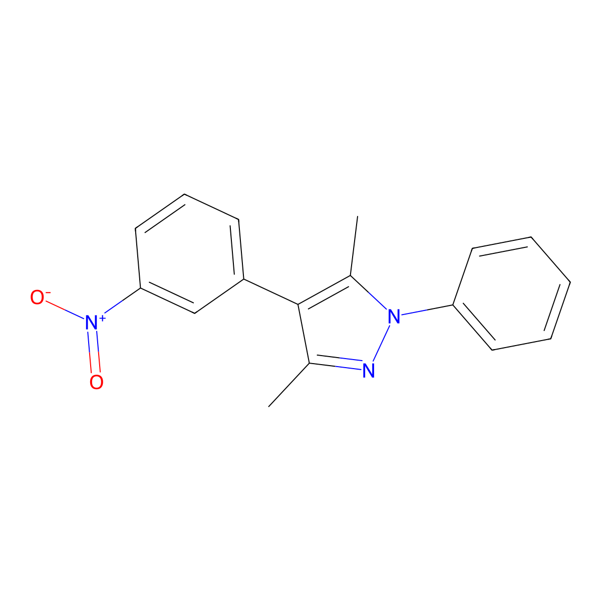 3,5-Dimethyl-4-(3-nitrophenyl)-1-phenylpyrazole molecular structure, CAS 5789-38-8