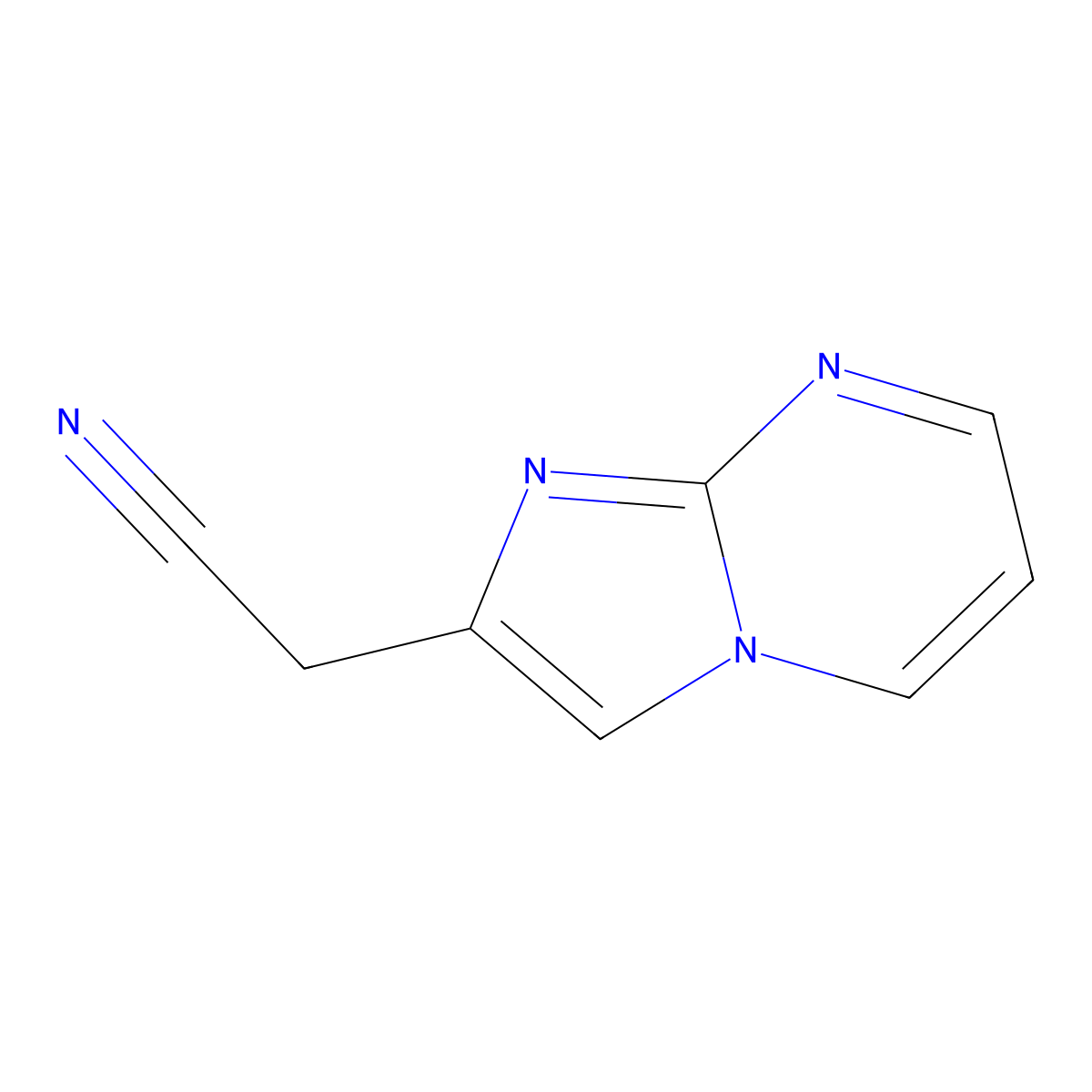 2-(Imidazo[1,2-a]pyrimidin-2-yl)acetonitrile molecular structure, CAS 57892-72-5