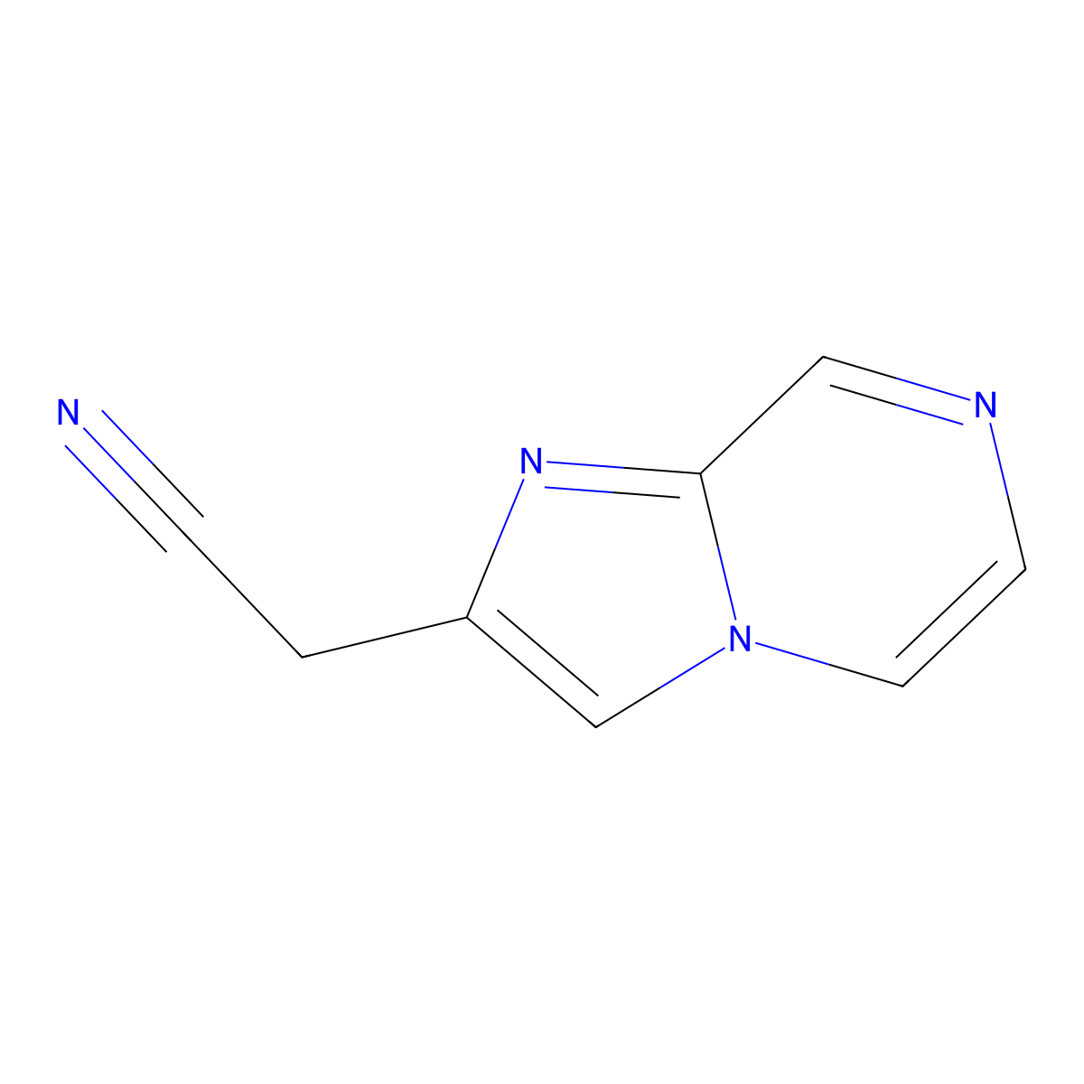 Imidazo[1,2-a]pyrazine-2-acetonitrile molecular structure, CAS 57892-74-7