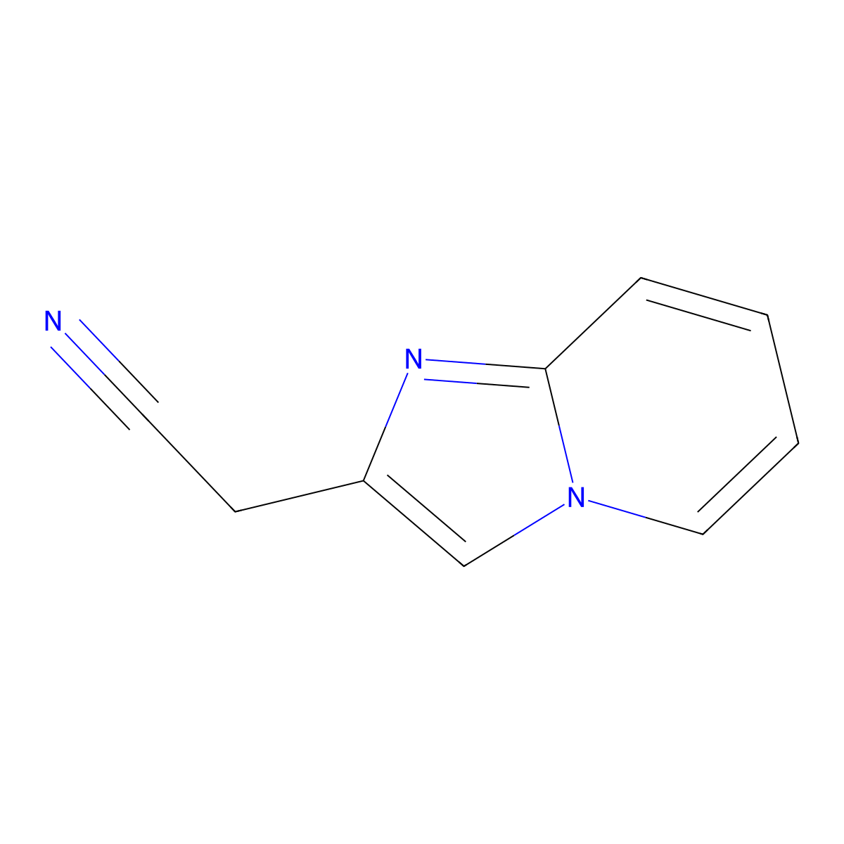 2-(Imidazo(1,2-a)pyridin-2-yl)acetonitrile molecular structure, CAS 57892-77-0