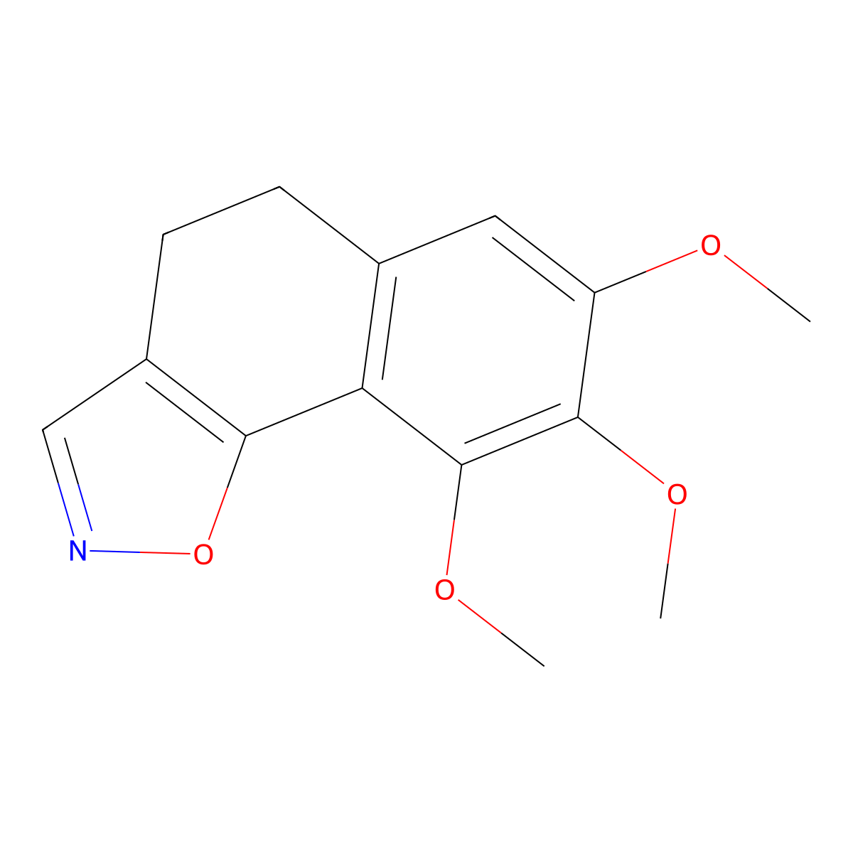 7,8,9-Trimethoxy-4,5-dihydronaphtho(2,1-d)isoxazole molecular structure, CAS 57897-29-7
