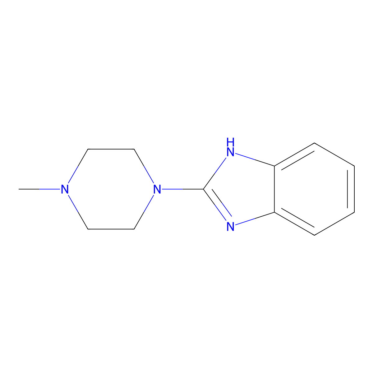 2-(4-Methyl-1-piperazinyl)-1H-benzimidazole molecular structure, CAS 57897-93-5