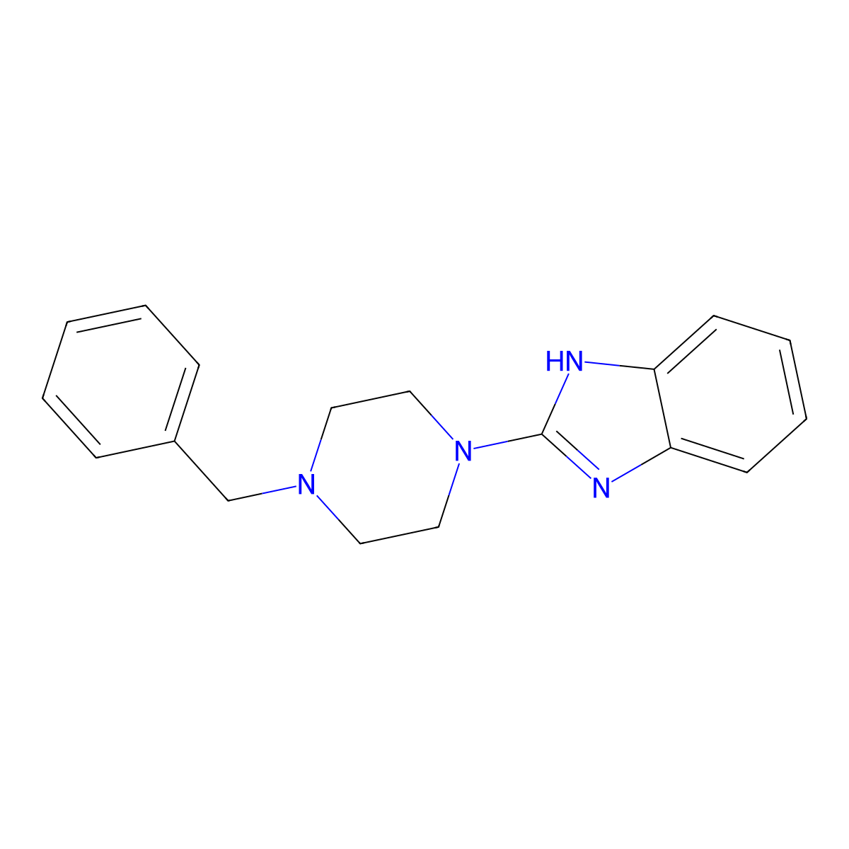 2-(4-benzyl-piperazin-1-yl)-1H-benzoimidazole molecular structure, CAS 57897-94-6