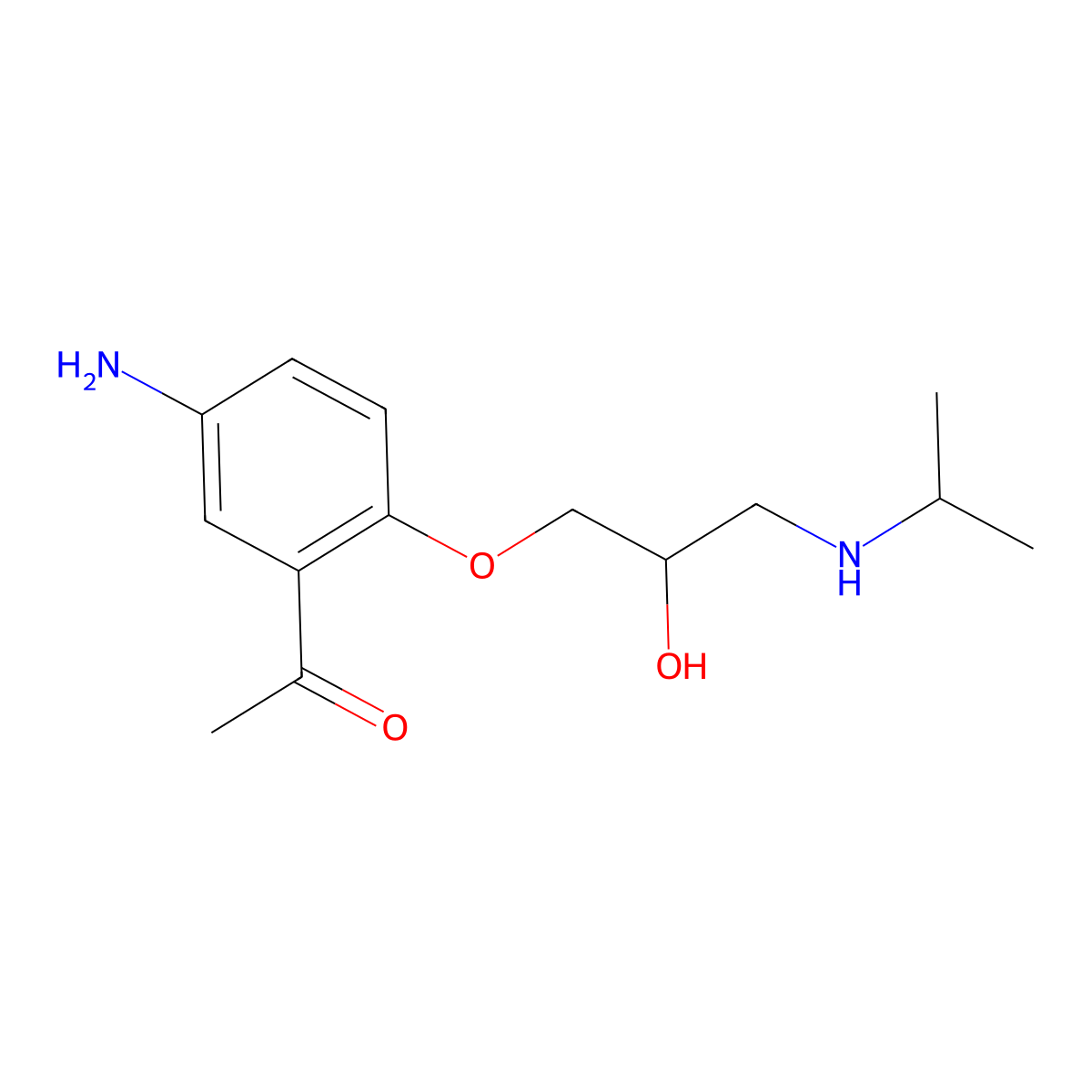Deacyl acebutolol molecular structure, CAS 57898-80-3