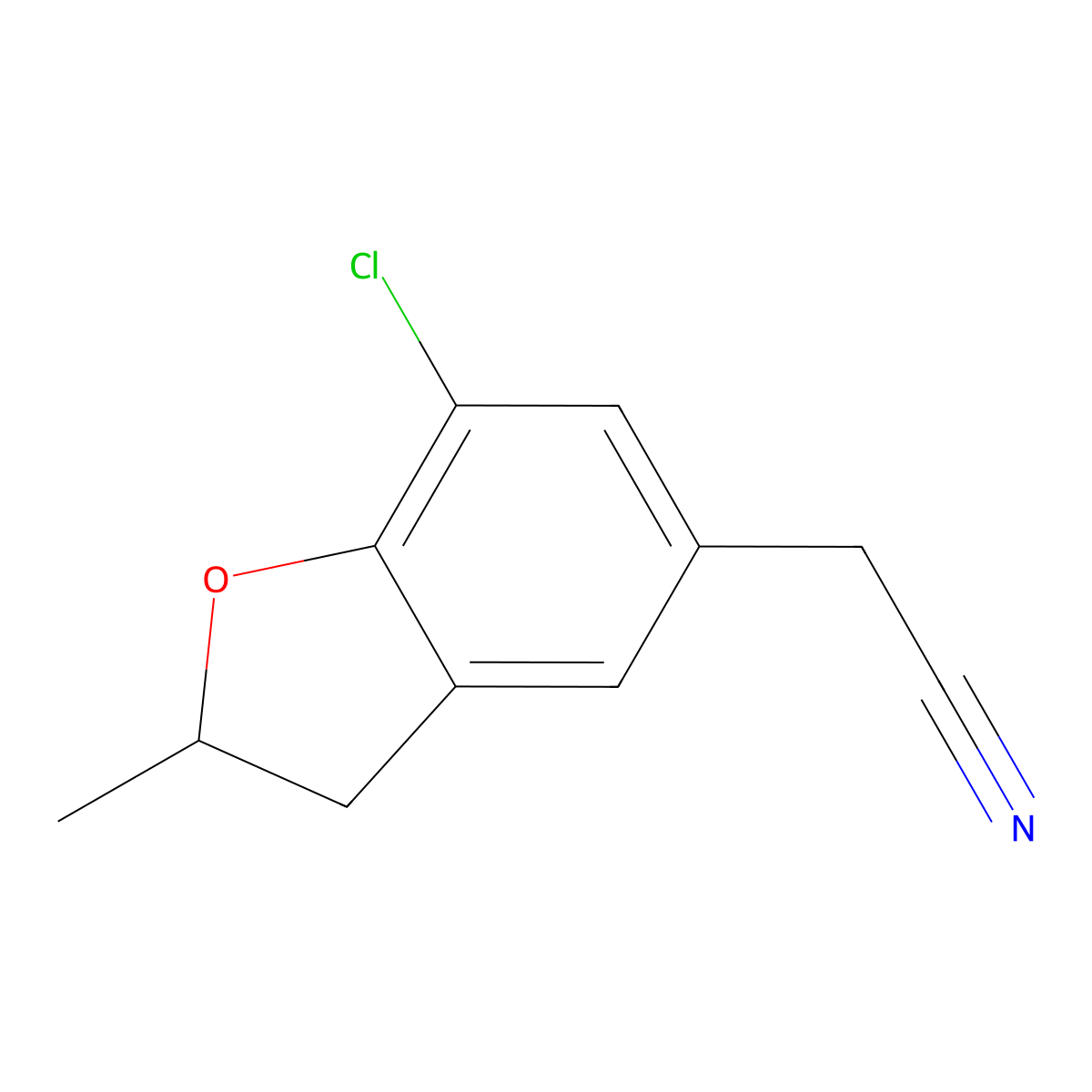 2-(7-Chloro-2-methyl-2,3-dihydro-1-benzofuran-5-yl)acetonitrile molecular structure, CAS 57899-17-9