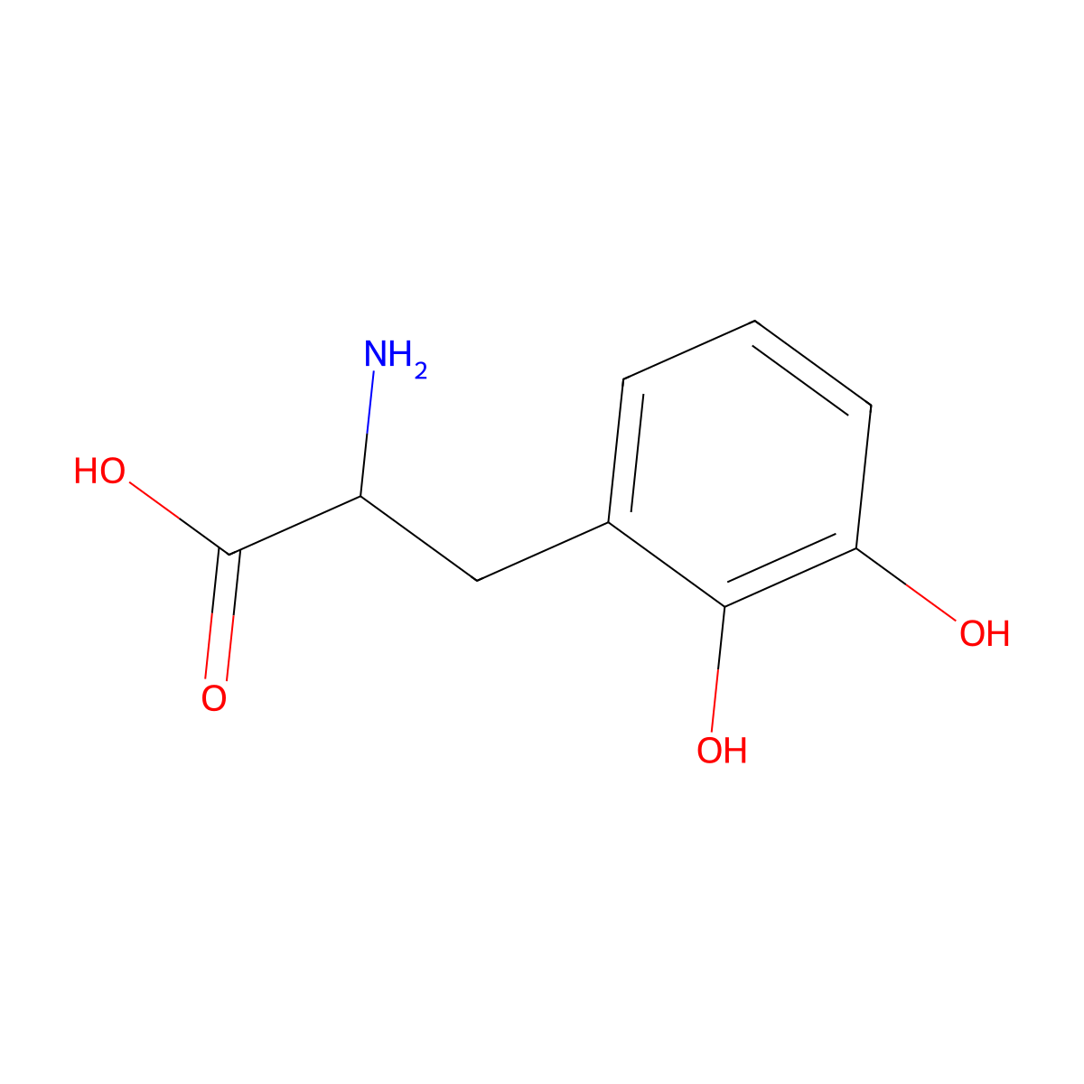 2-amino-3-(2,3-dihydroxyphenyl)propanoic Acid molecular structure, CAS 579-27-1
