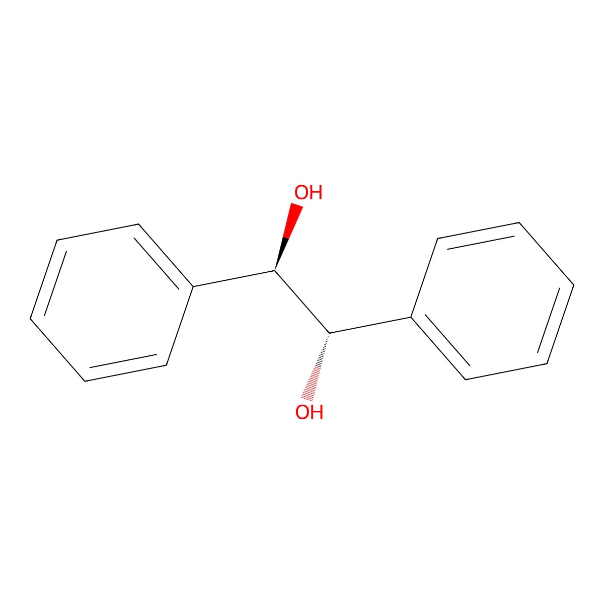 Hydrobenzoin, meso- molecular structure, CAS 579-43-1