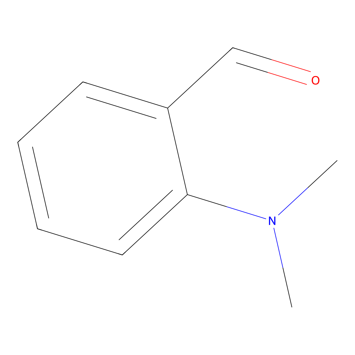 Benzaldehyde, (dimethylamino)- molecular structure, CAS 579-72-6