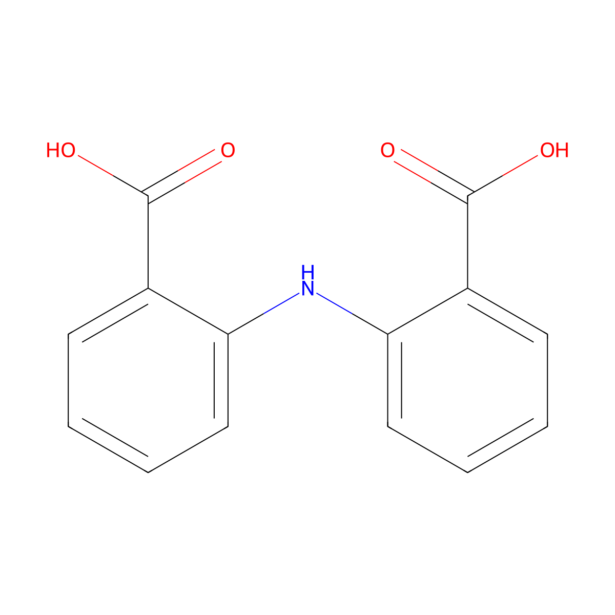 Diphenylamine-2,2'-dicarboxylic acid molecular structure, CAS 579-92-0