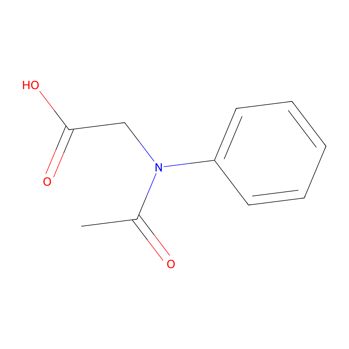 Glycine, N-acetyl-N-phenyl- molecular structure, CAS 579-98-6
