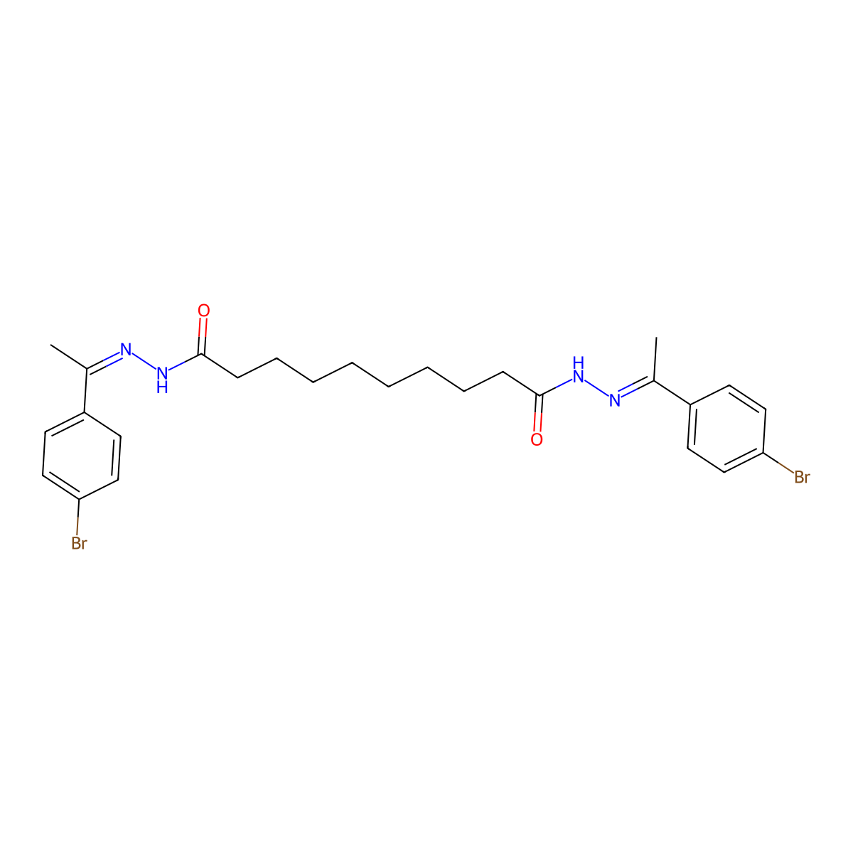 N~1~,N~10~-Bis[1-(4-bromophenyl)ethylidene]decanedihydrazonic acid molecular structure, CAS 5790-24-9