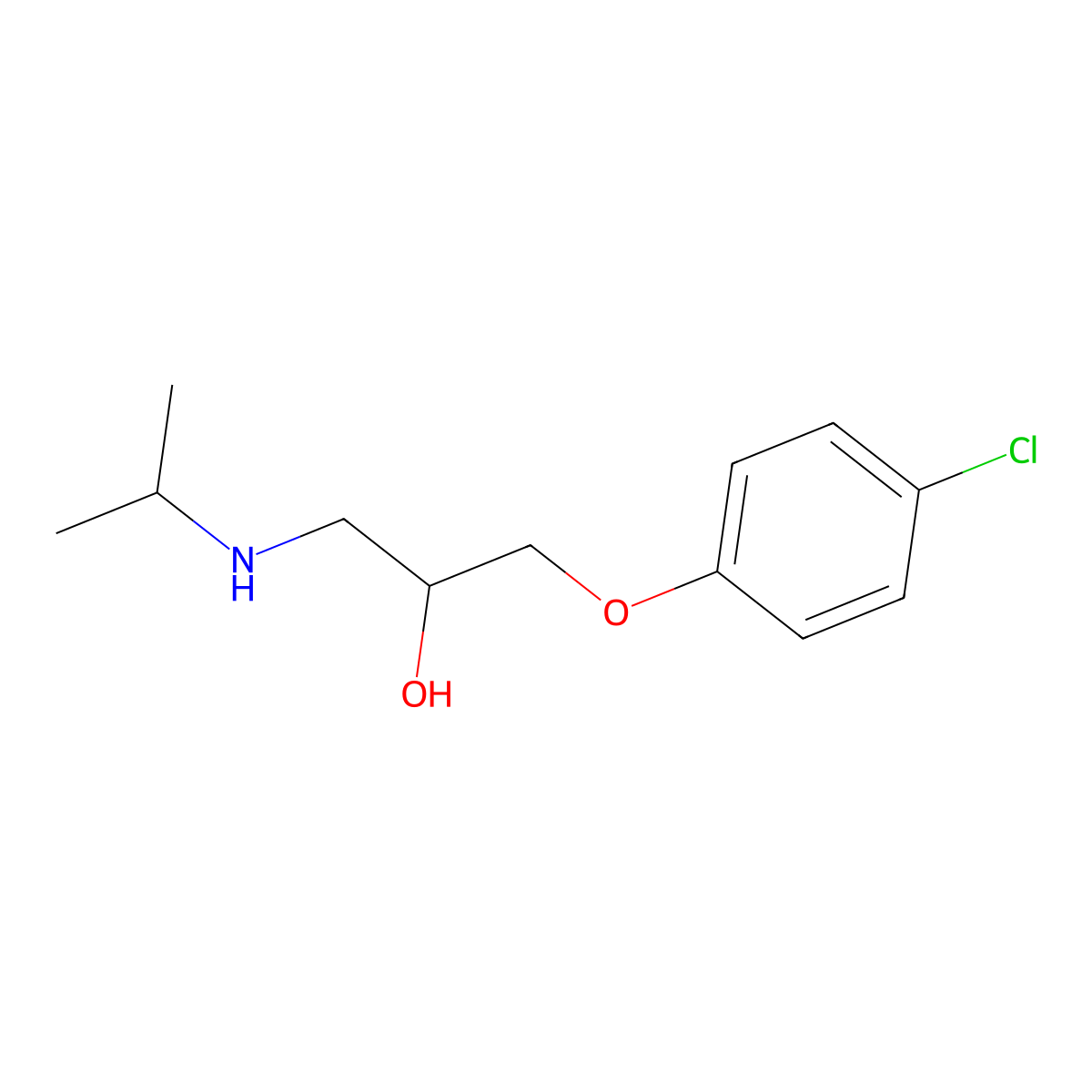 2-Propanol, 1-(p-chlorophenoxy)-3-isopropylamino- molecular structure, CAS 5790-34-1