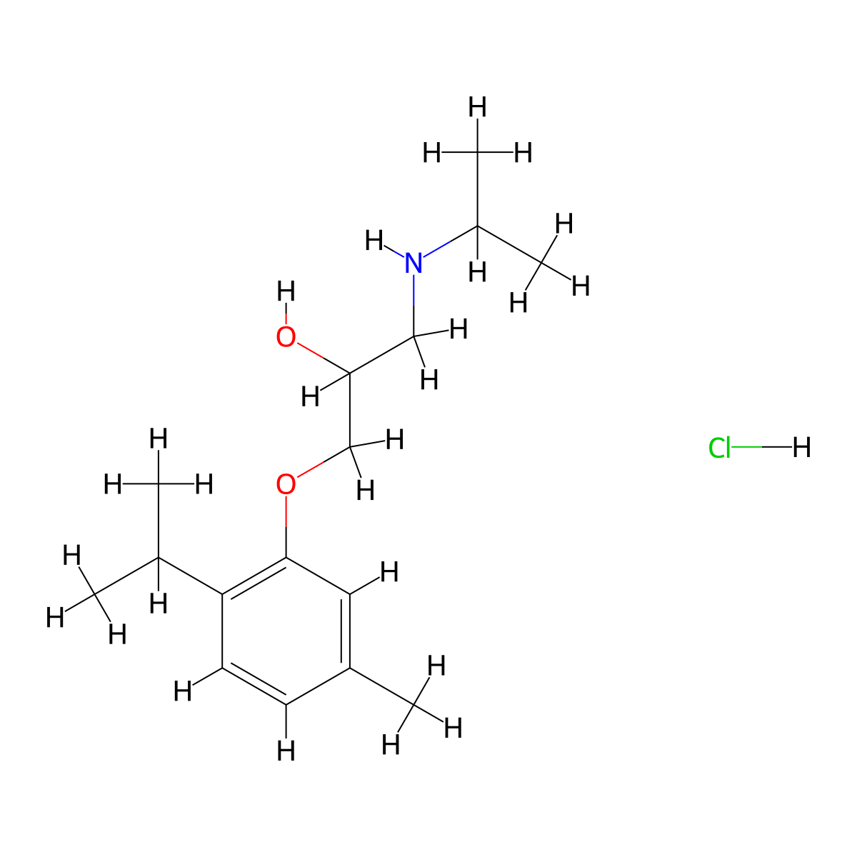 2-Propanol, 1-(isopropylamino)-3-(thymyloxy)-, hydrochloride molecular structure, CAS 5790-40-9