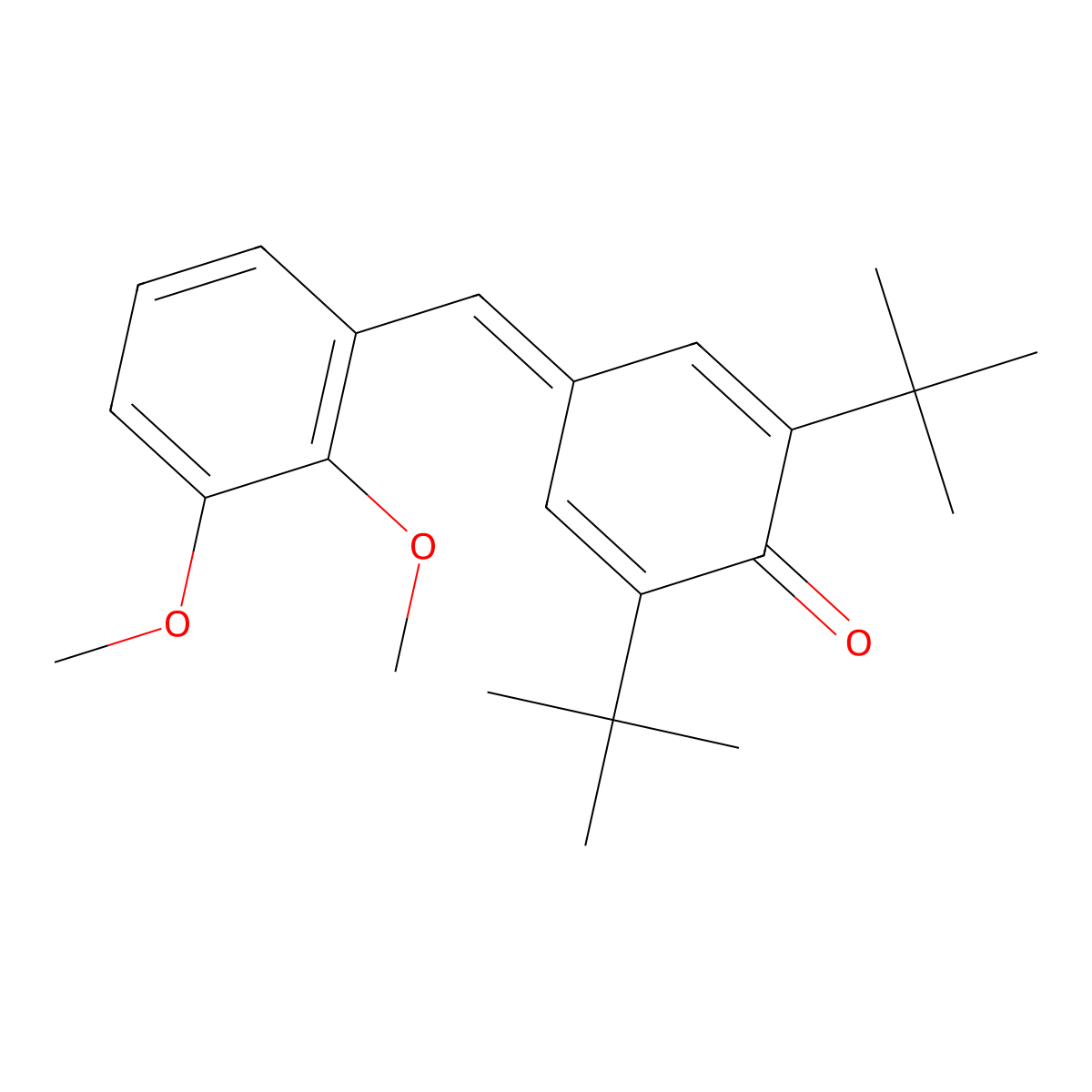 2,6-Ditert-butyl-4-[(2,3-dimethoxyphenyl)methylidene]cyclohexa-2,5-dien-1-one molecular structure, CAS 5790-41-0