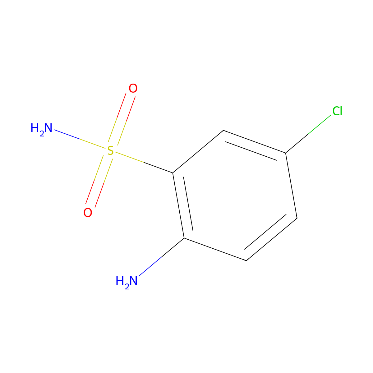 2-Amino-5-chlorobenzenesulphonamide molecular structure, CAS 5790-69-2