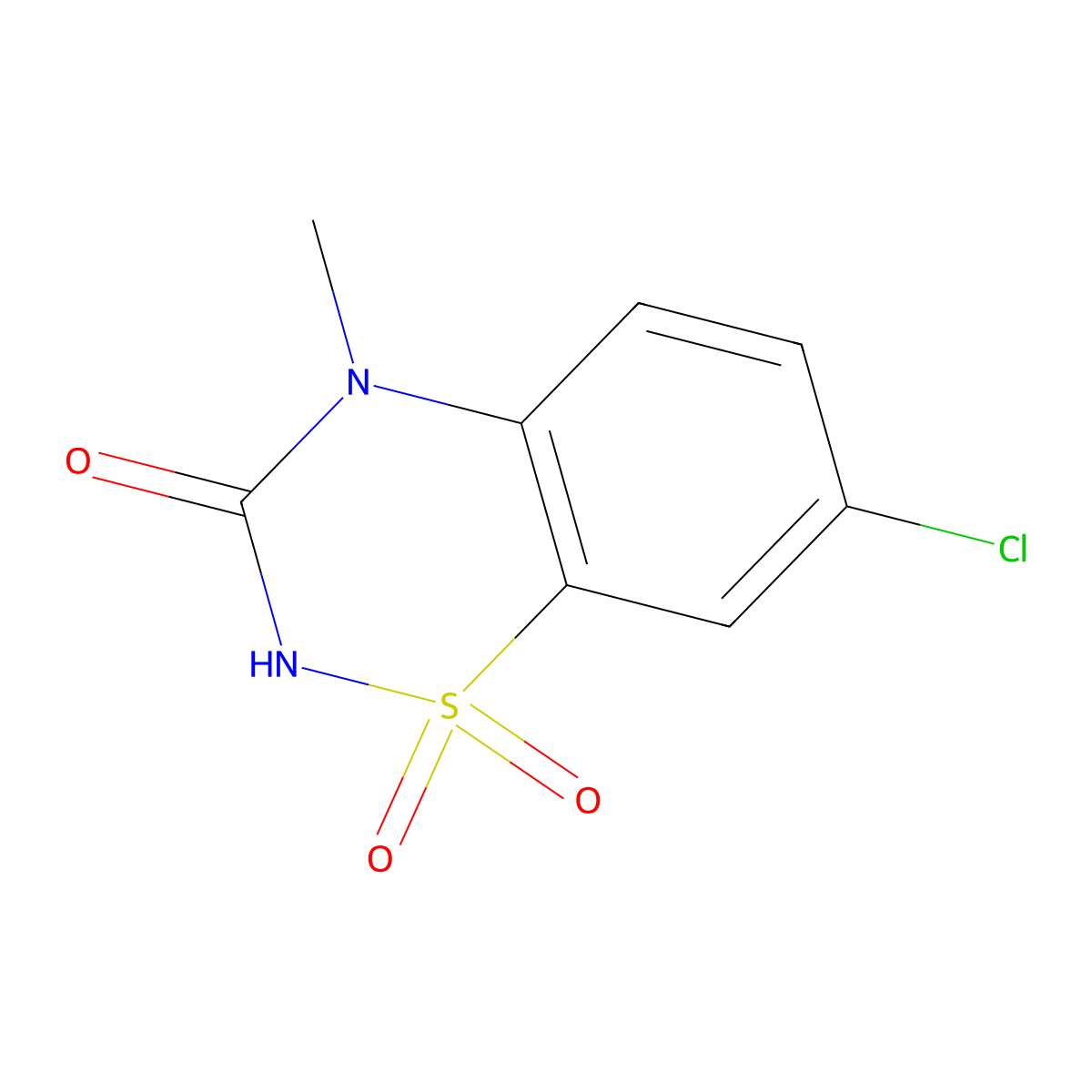 7-Chloro-4-methyl-2H-1,2,4-benzothiadiazin-3(4H)-on-1,1-dioxide molecular structure, CAS 5790-71-6