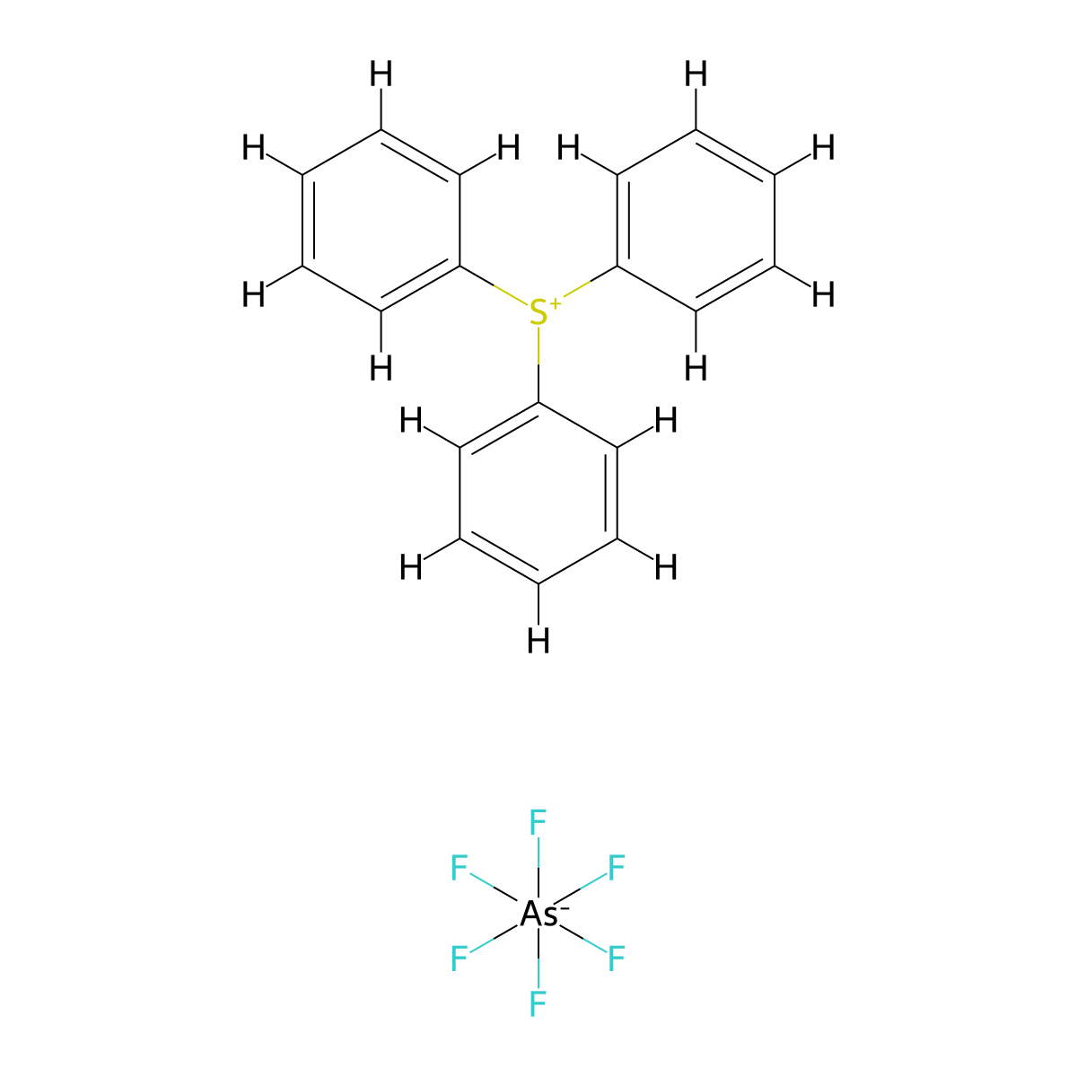 Sulfonium, triphenyl-, hexafluoroarsenate(1-) (1:1) molecular structure, CAS 57900-42-2