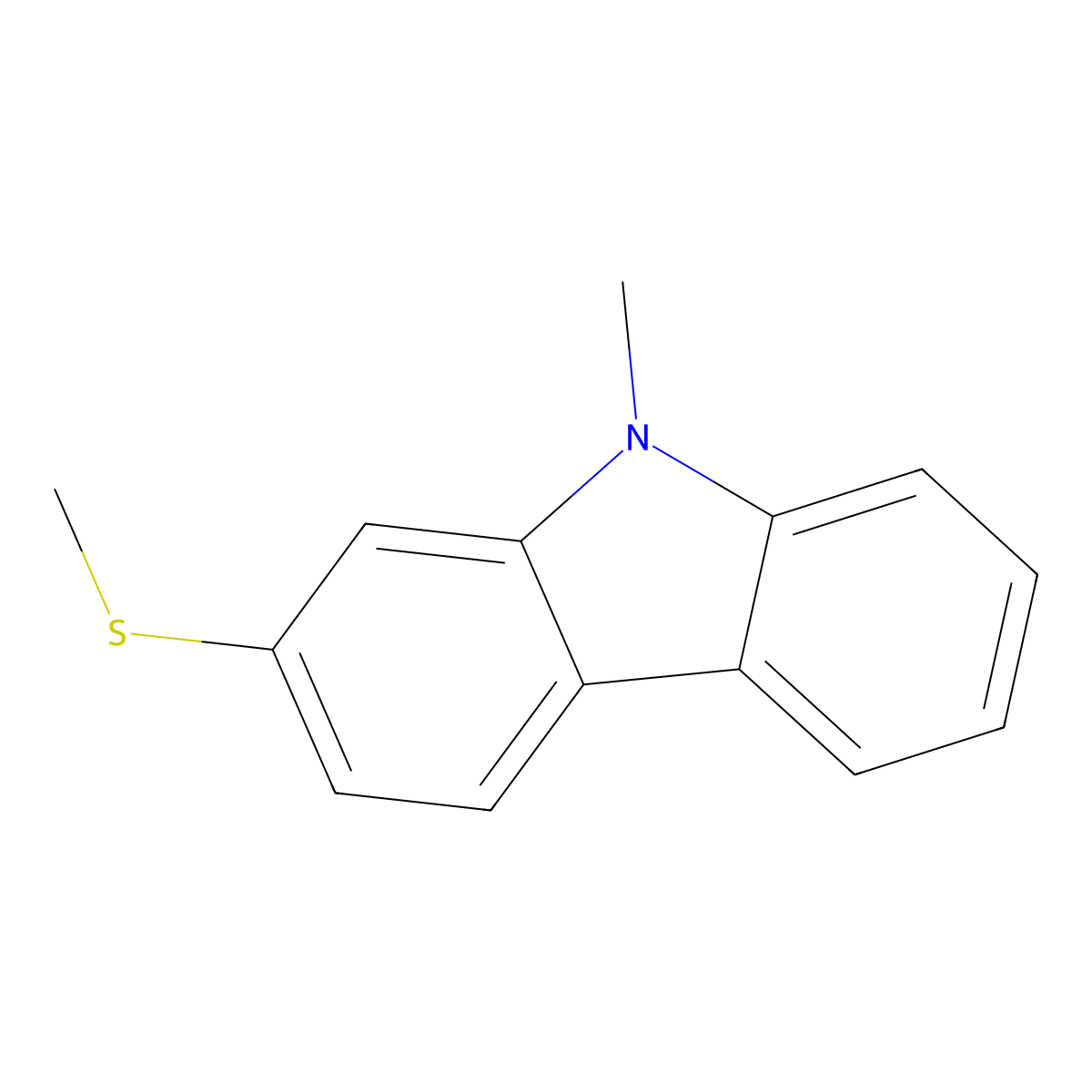 9-methyl-2-(methylthio)-9H-carbazole molecular structure, CAS 57900-90-0