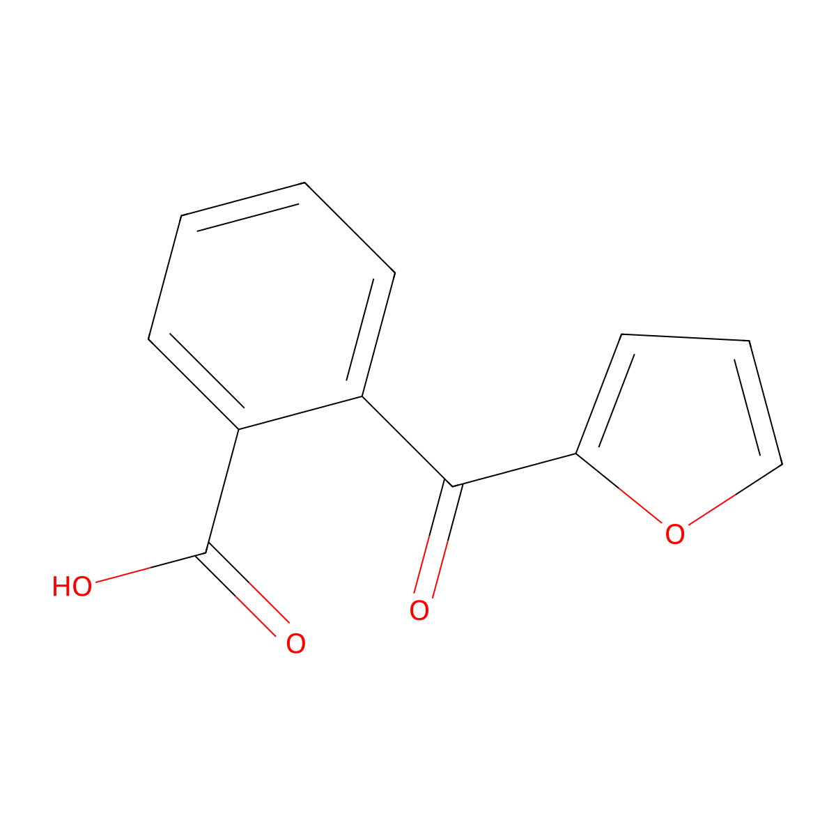 Benzoic acid, 2-(2-furanylcarbonyl)- molecular structure, CAS 57901-54-9