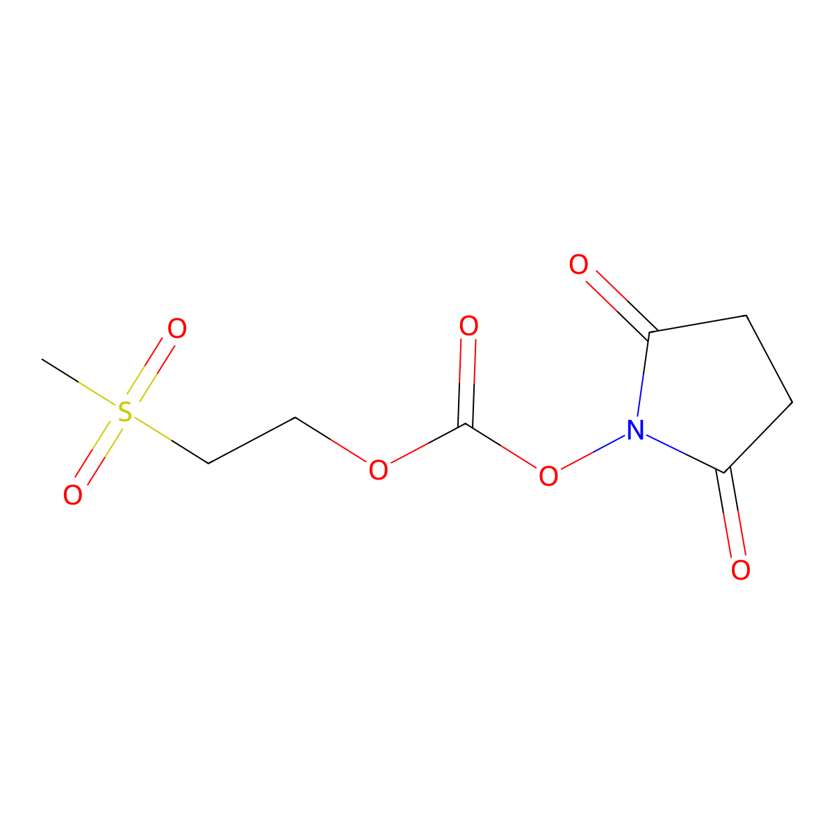 1-(((2-(Methylsulfonyl)ethoxy)carbonyl)oxy)-2,5-pyrrolidinedione molecular structure, CAS 57903-15-8