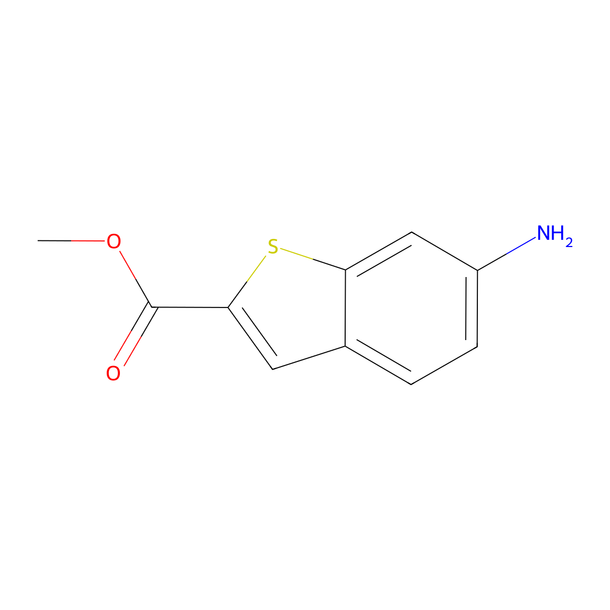 Methyl 6-aminobenzo[b]thiophene-2-carboxylate molecular structure, CAS 57907-49-0