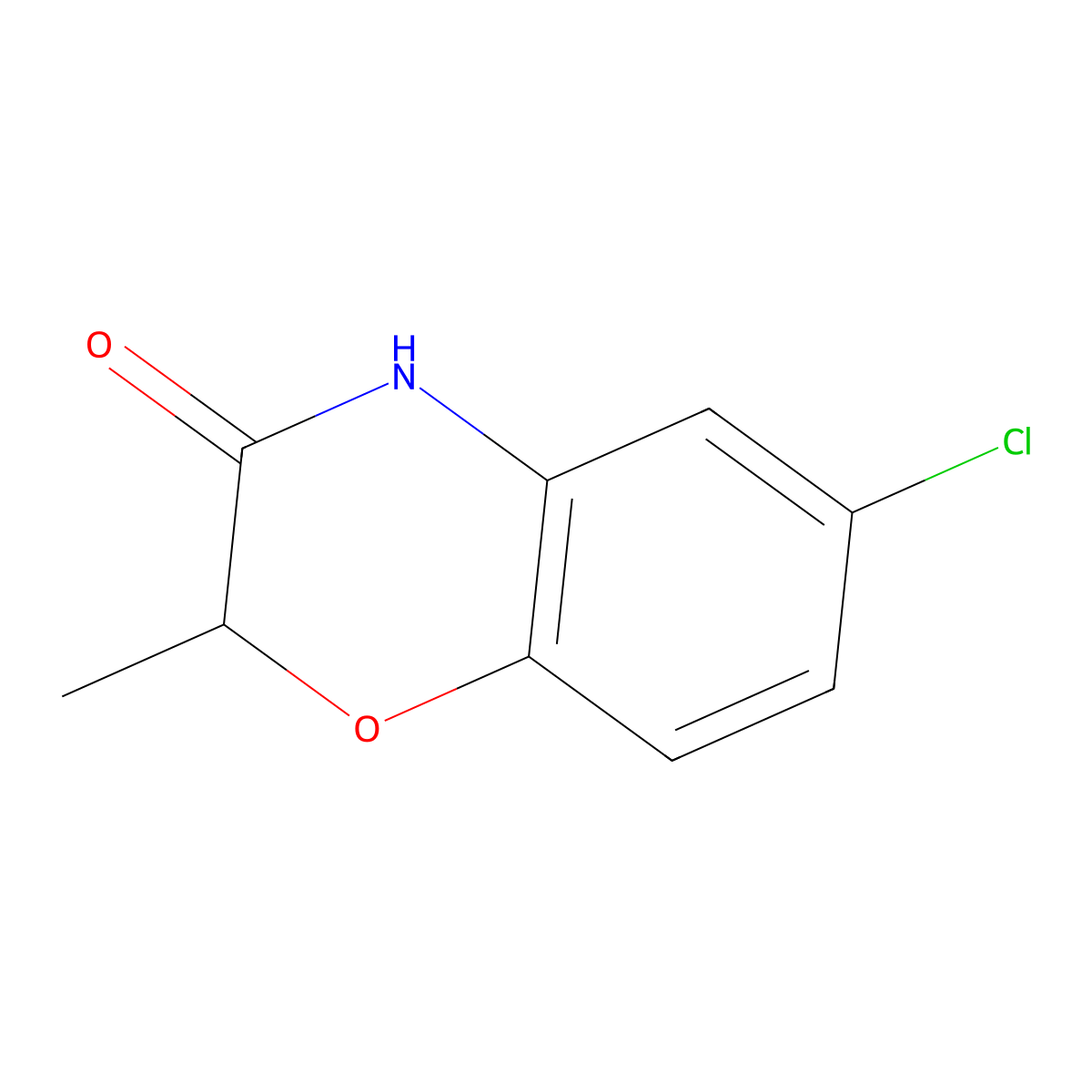 2H-1,4-Benzoxazin-3(4H)-one, 6-chloro-2-methyl- molecular structure, CAS 5791-00-4