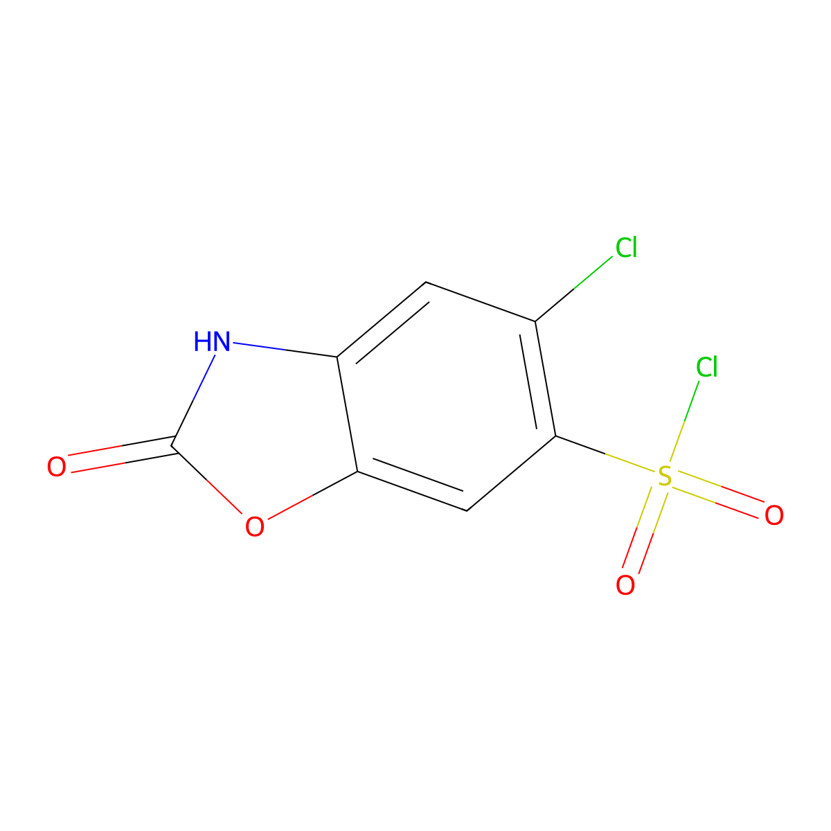 5-Chloro-2-oxobenzoxazoline-6-sulphonyl chloride molecular structure, CAS 5791-05-9
