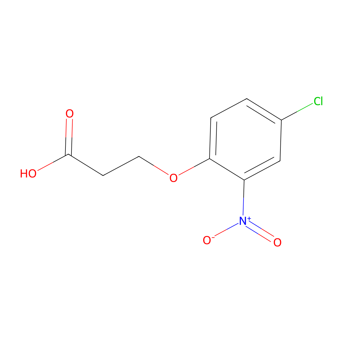 3-(4-Chloro-2-nitrophenoxy)propanoic acid molecular structure, CAS 5791-14-0