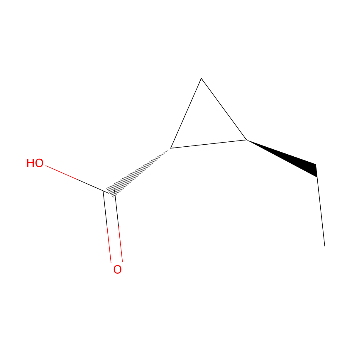 (1R,2R)-2-ethylcyclopropane-1-carboxylic acid molecular structure, CAS 57911-27-0