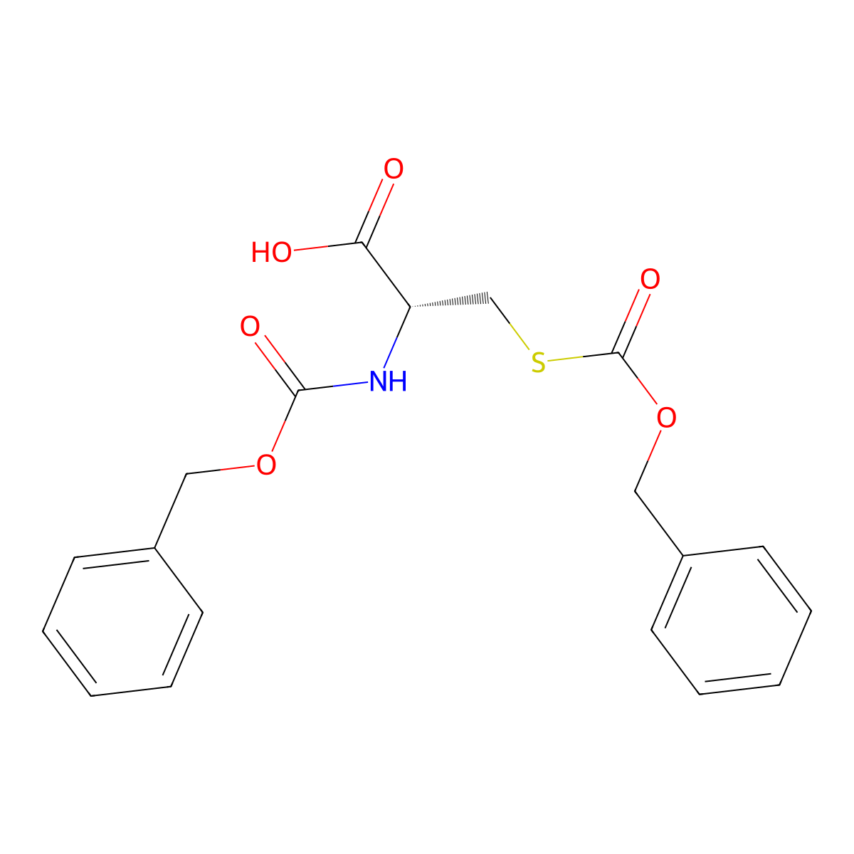 N,S-Bis[(phenylmethoxy)carbonyl]-L-cysteine molecular structure, CAS 57912-35-3