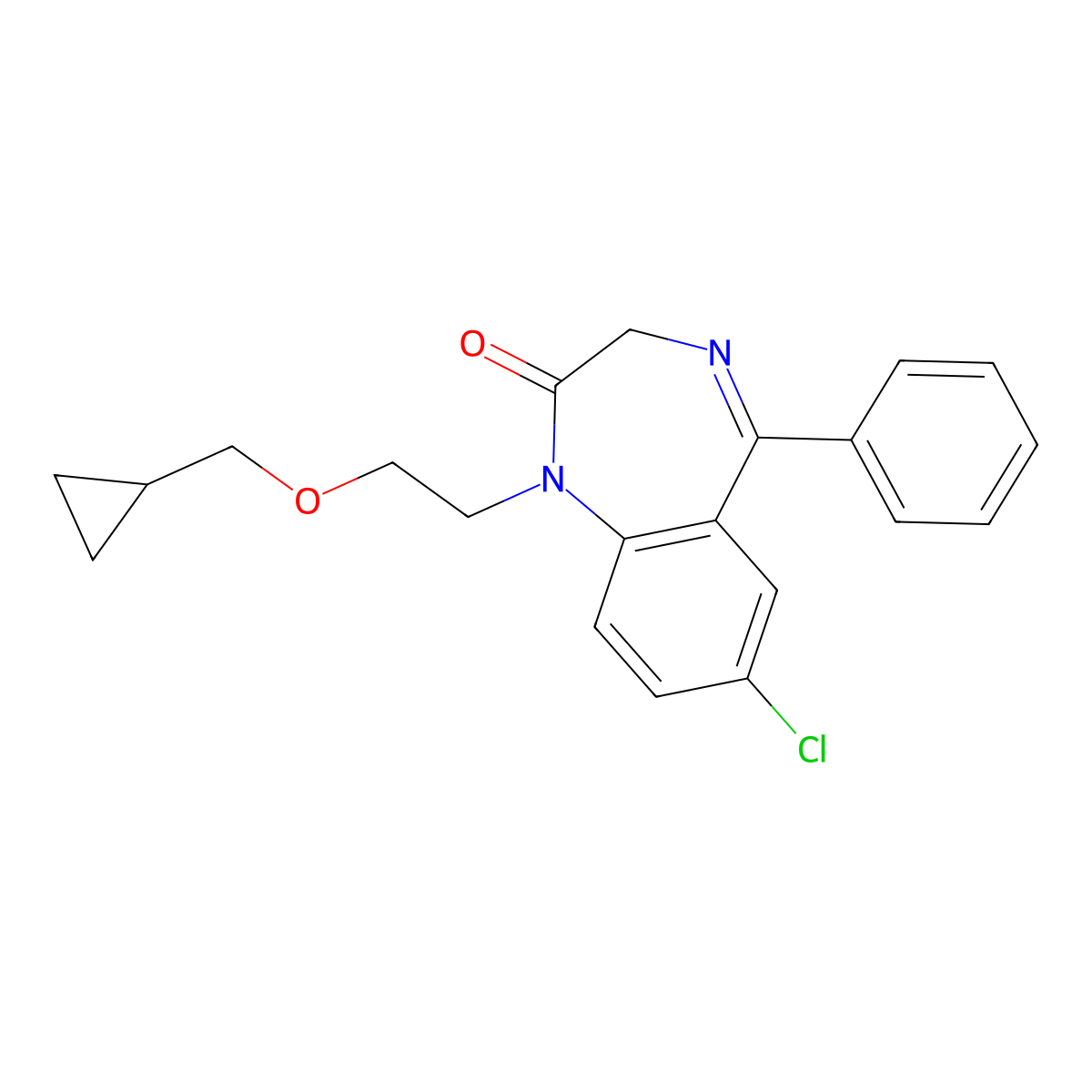 Clazepam molecular structure, CAS 57916-70-8