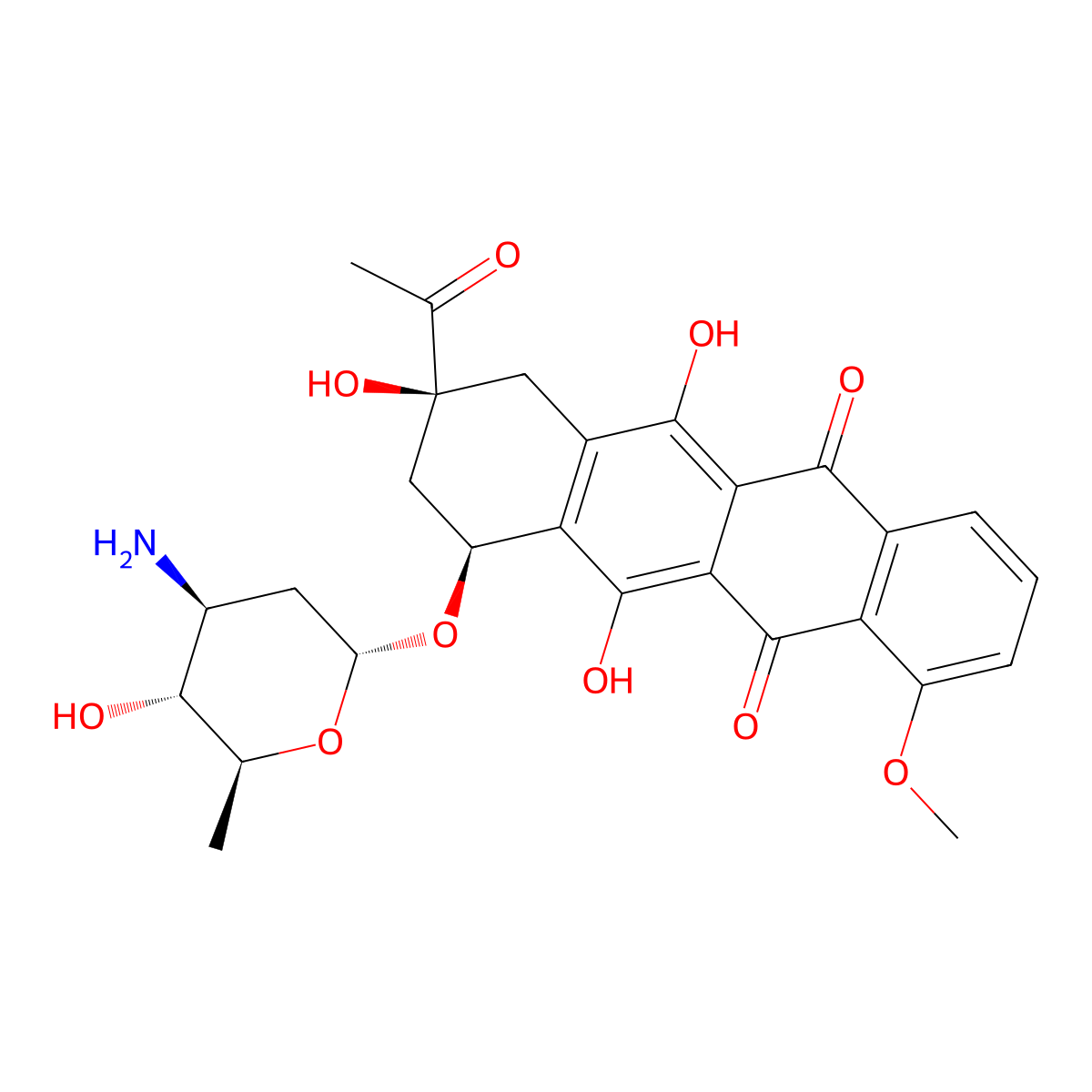 4'-Epi-daunorubicin molecular structure, CAS 57918-24-8