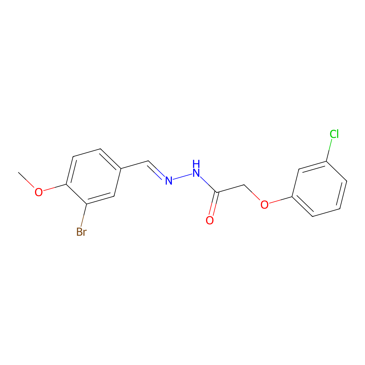 N-[(3-bromo-4-methoxyphenyl)methylideneamino]-2-(3-chlorophenoxy)acetamide molecular structure, CAS 5792-97-2