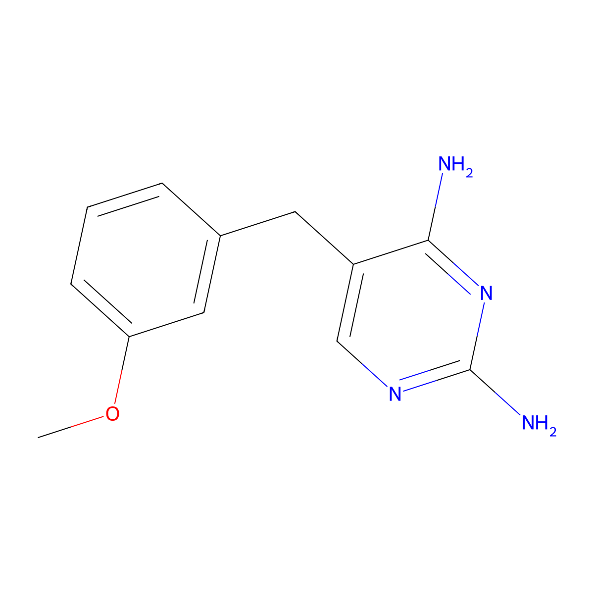 2,4-Pyrimidinediamine, 5-((3-methoxyphenyl)methyl)- molecular structure, CAS 57925-44-7