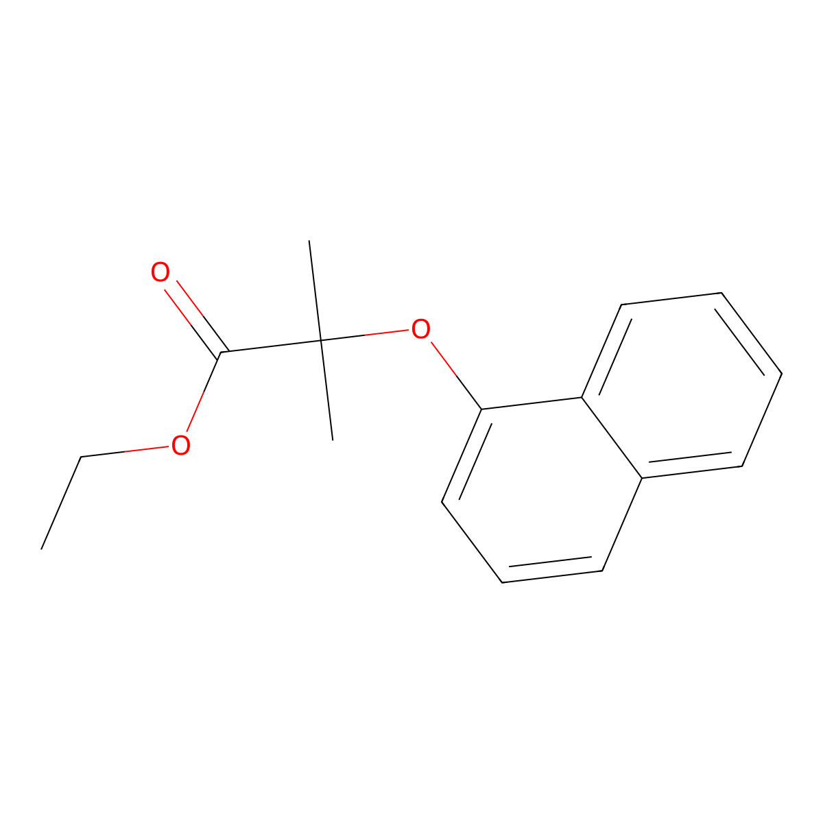 Propanoic acid, 2-methyl-2-(1-naphthalenyloxy)-, ethyl ester molecular structure, CAS 57926-11-1