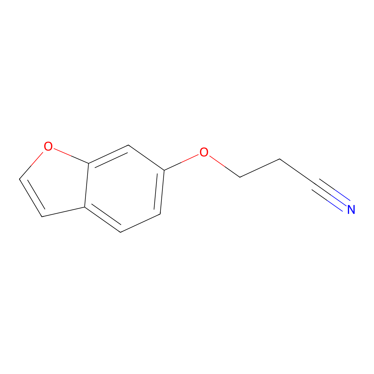 3-(1-Benzofuran-6-yloxy)propanenitrile molecular structure, CAS 57927-02-3