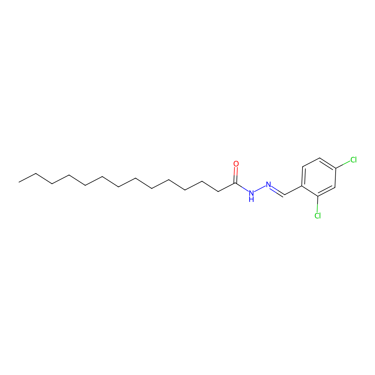 N-[(2,4-dichlorophenyl)methylideneamino]tetradecanamide molecular structure, CAS 5793-08-8