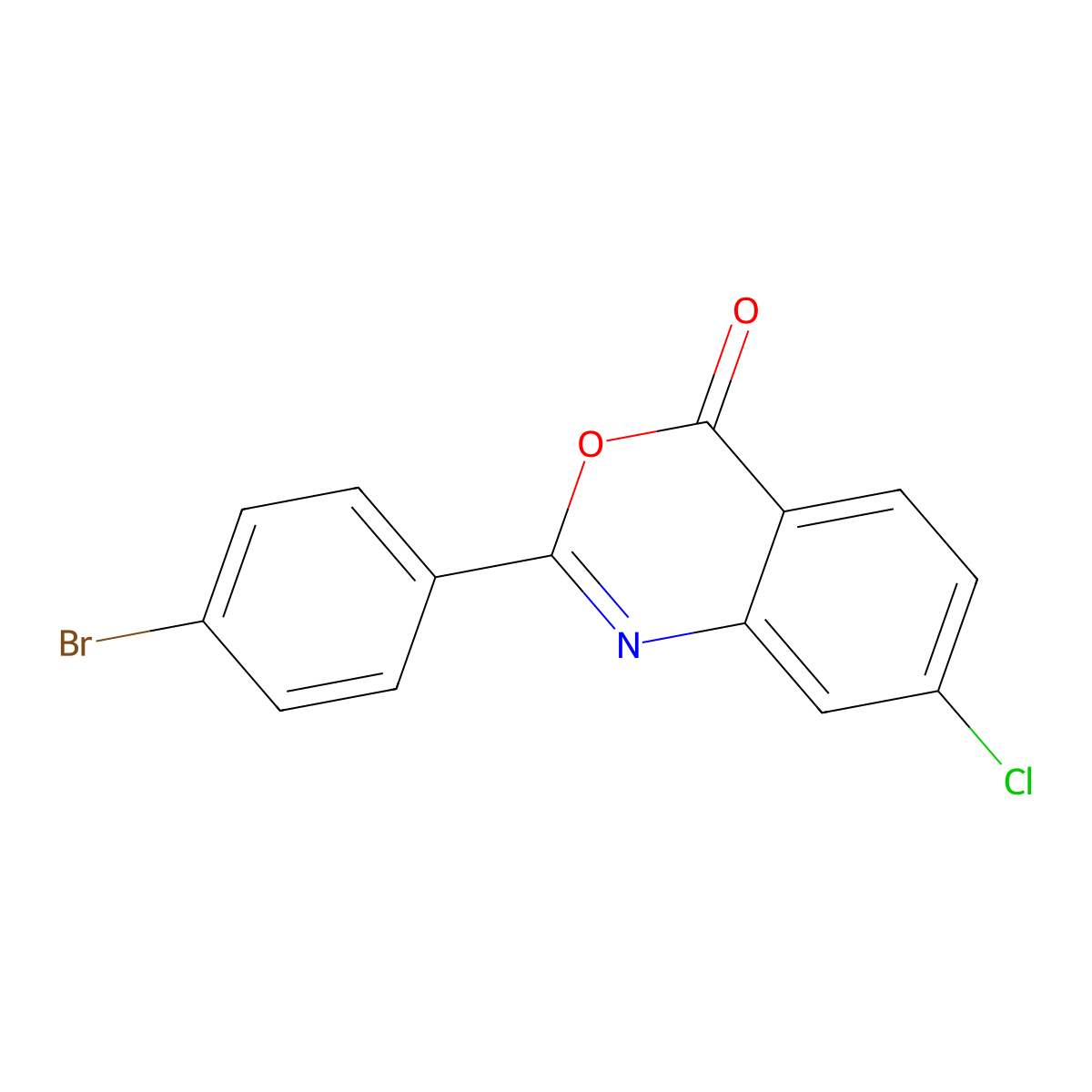 2-(4-bromophenyl)-7-chloro-4H-3,1-benzoxazin-4-one molecular structure, CAS 5793-19-1