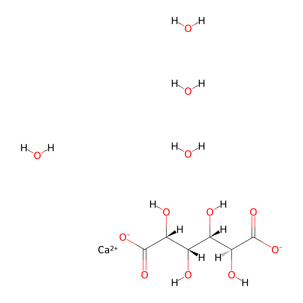 Calcium D-saccharate tetrahydrate molecular structure, CAS 5793-89-5